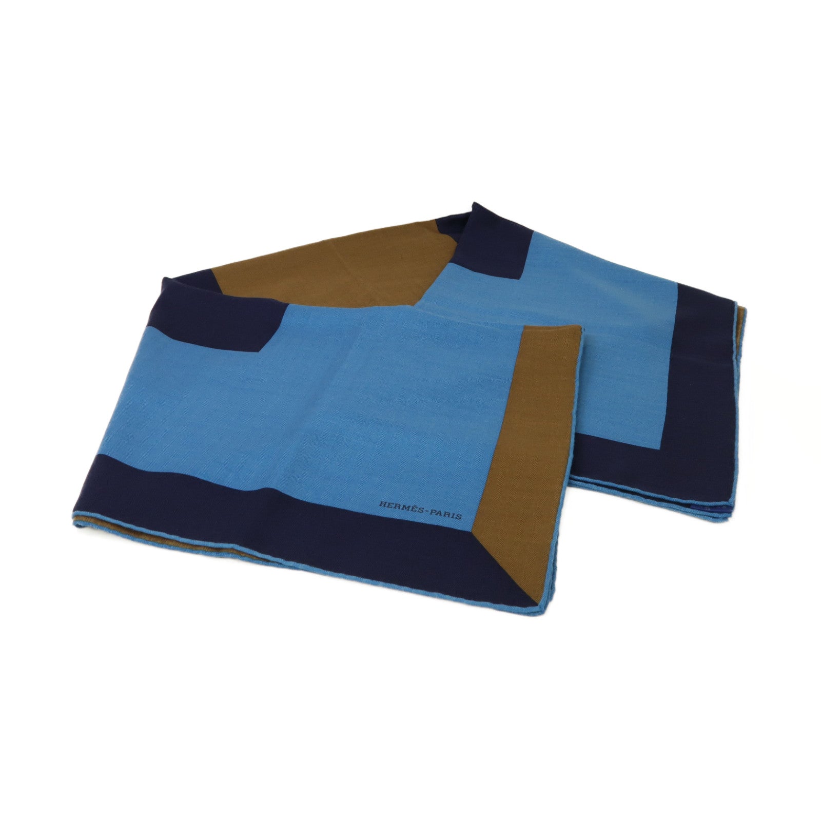 HERMES 【激減優惠】羊絨/絲質Scarf圍巾啡色/深藍色/藍色