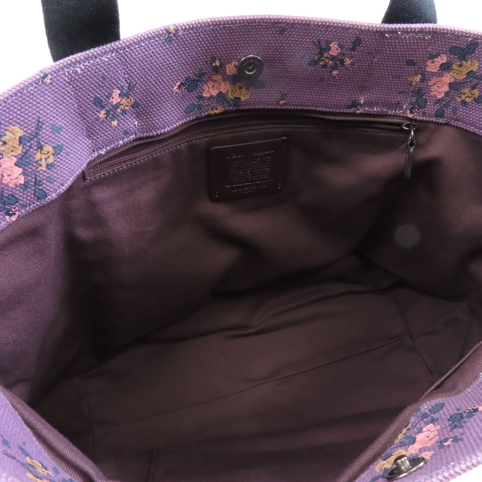 COACH 帆布Tote Bag銀扣手挽袋紫色