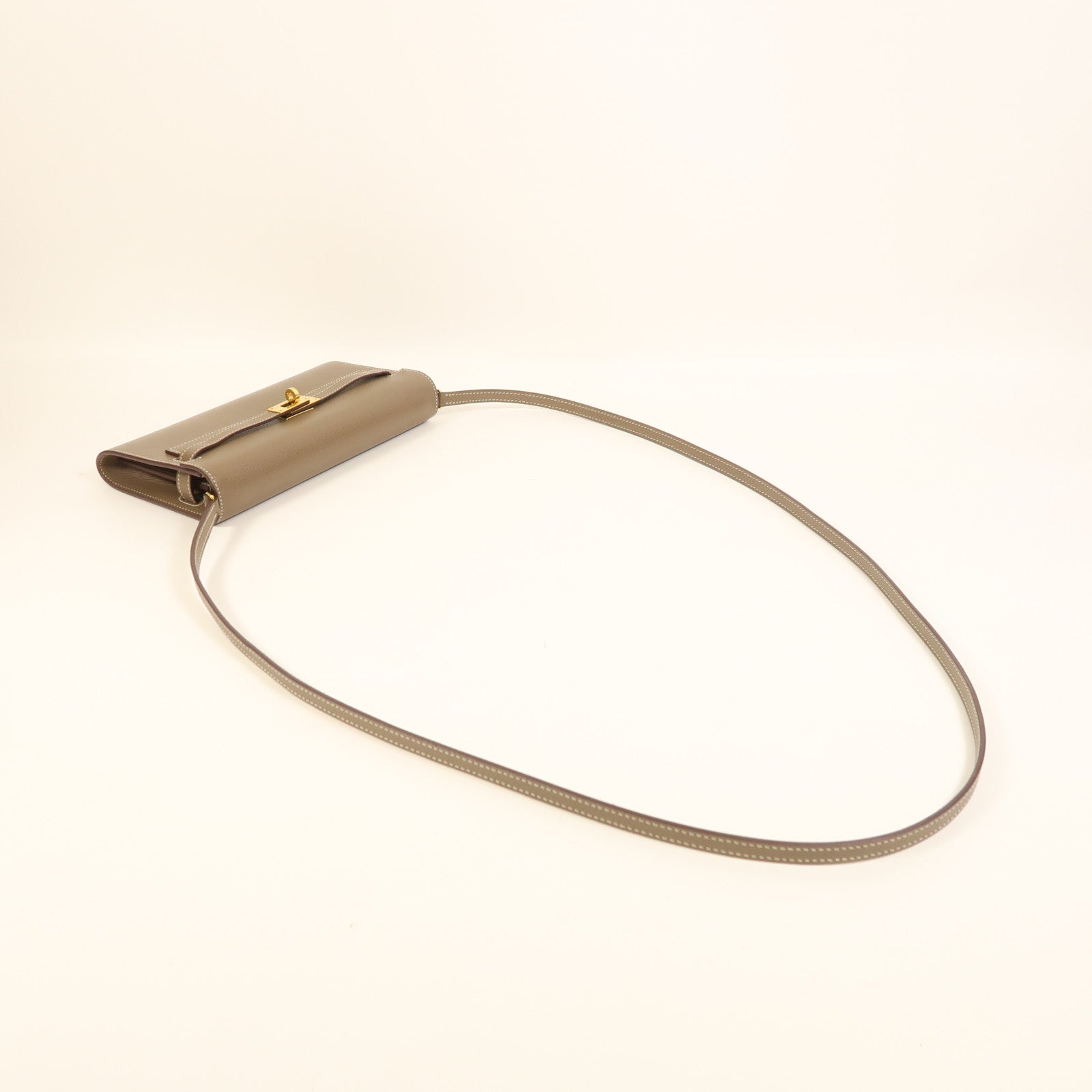 HERMES Epsom皮革Kelly To Go金扣肩背袋Etoupe