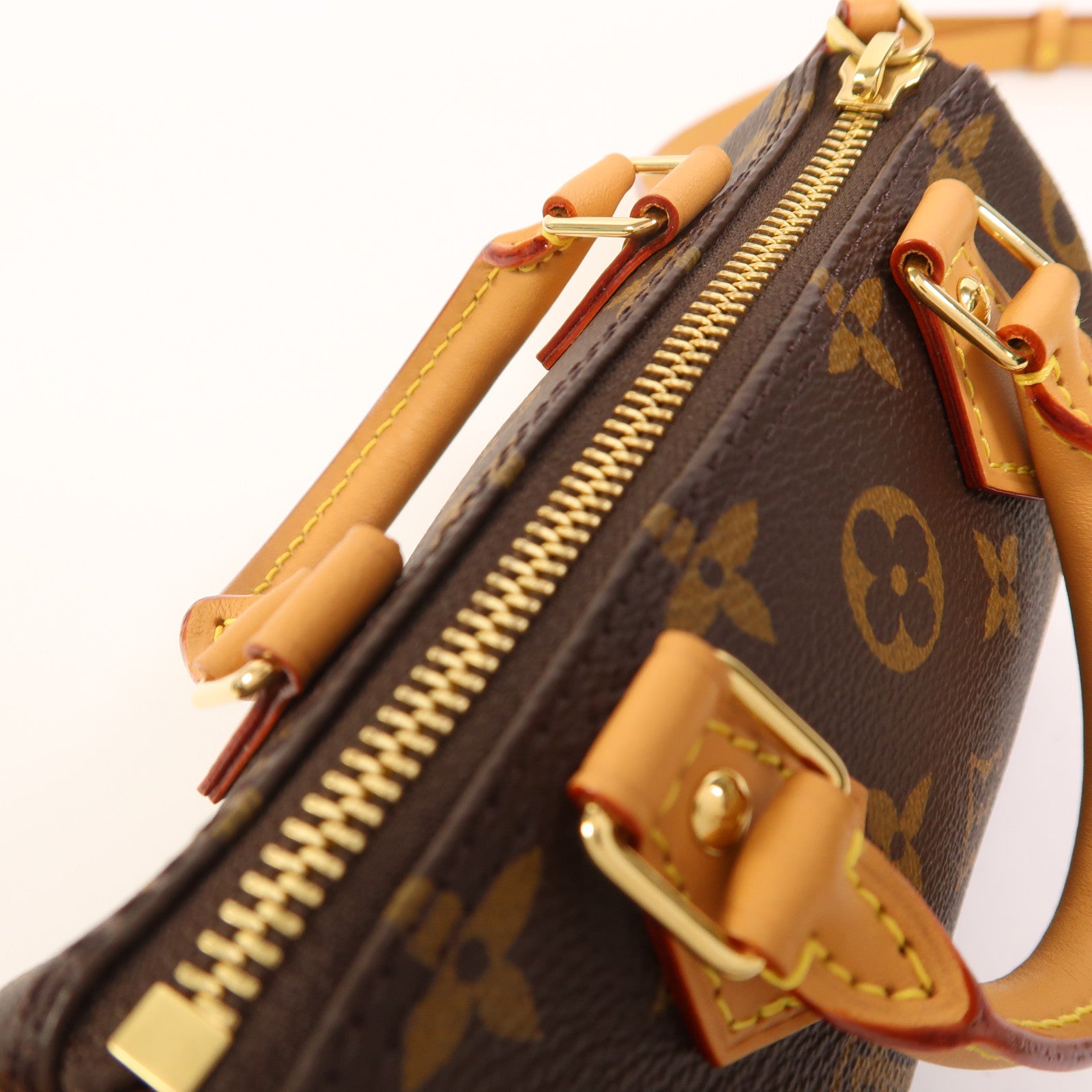 LOUIS VUITTON Monogram Nano Speedy金扣手挽肩背兩用袋