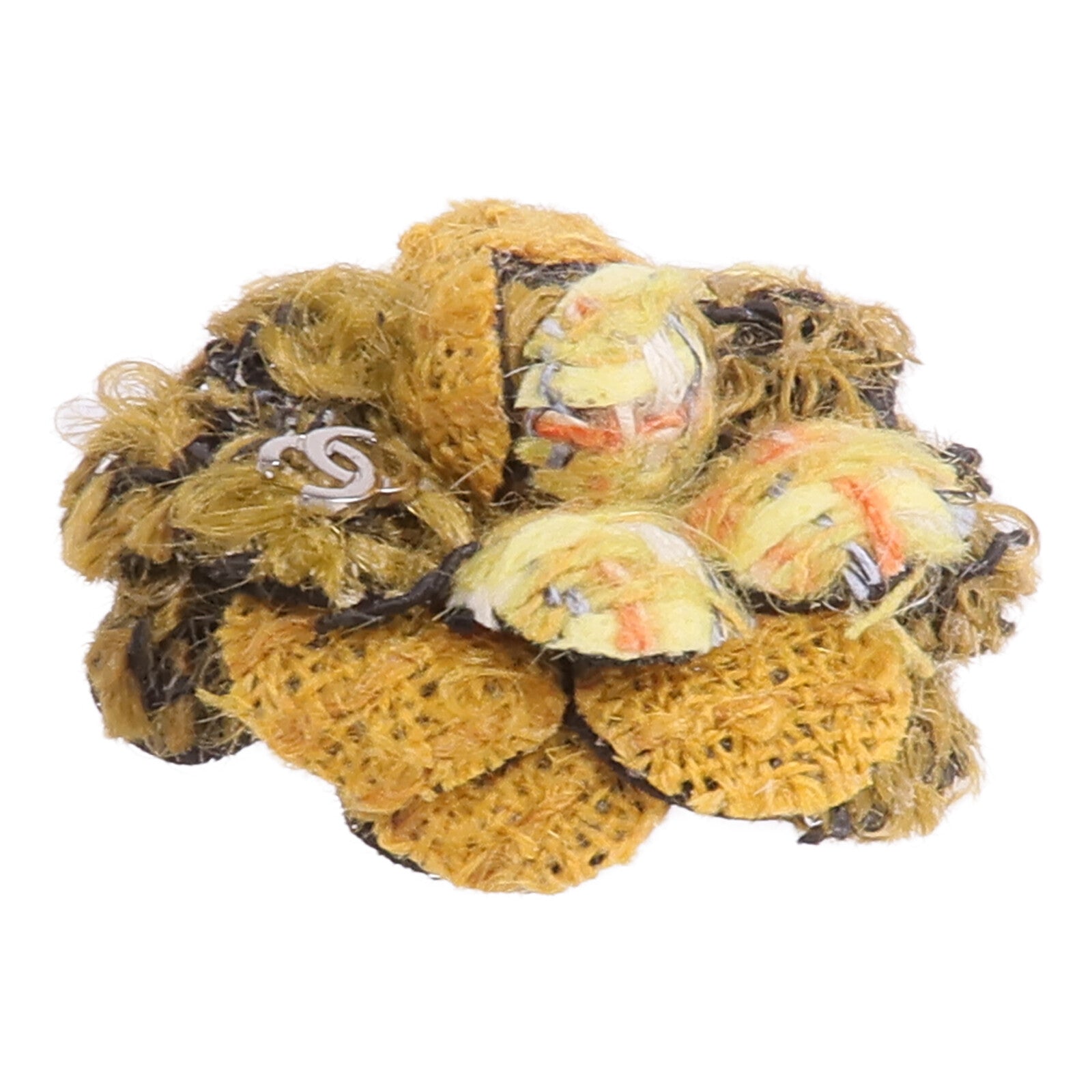 CHANEL 粗花呢Brooch銀扣胸針