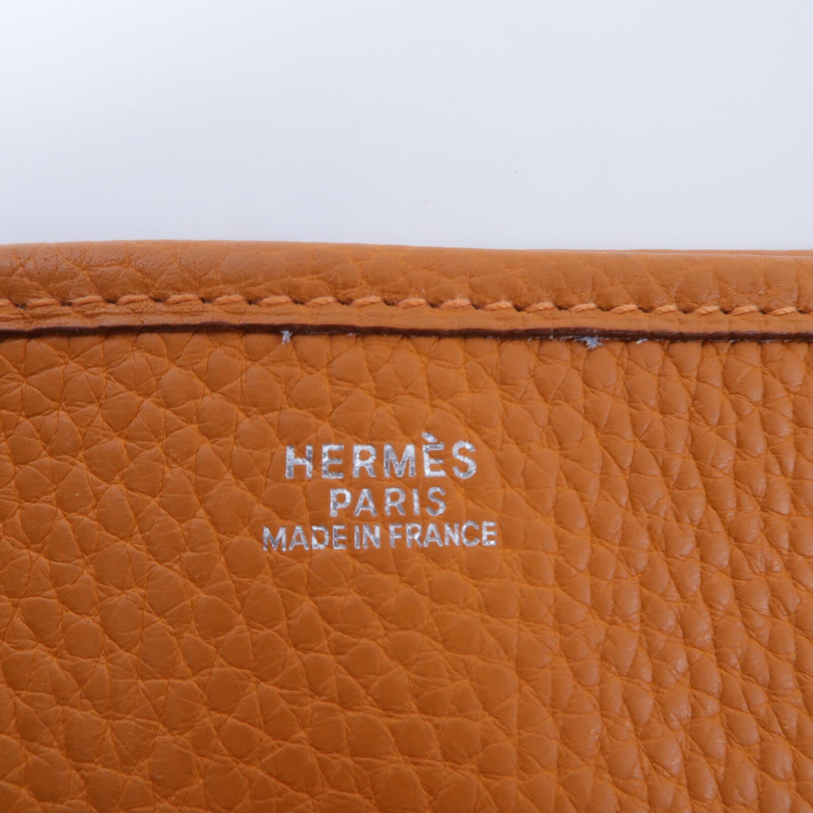 HERMES Clemence皮革Evelyne PM肩背袋Orange