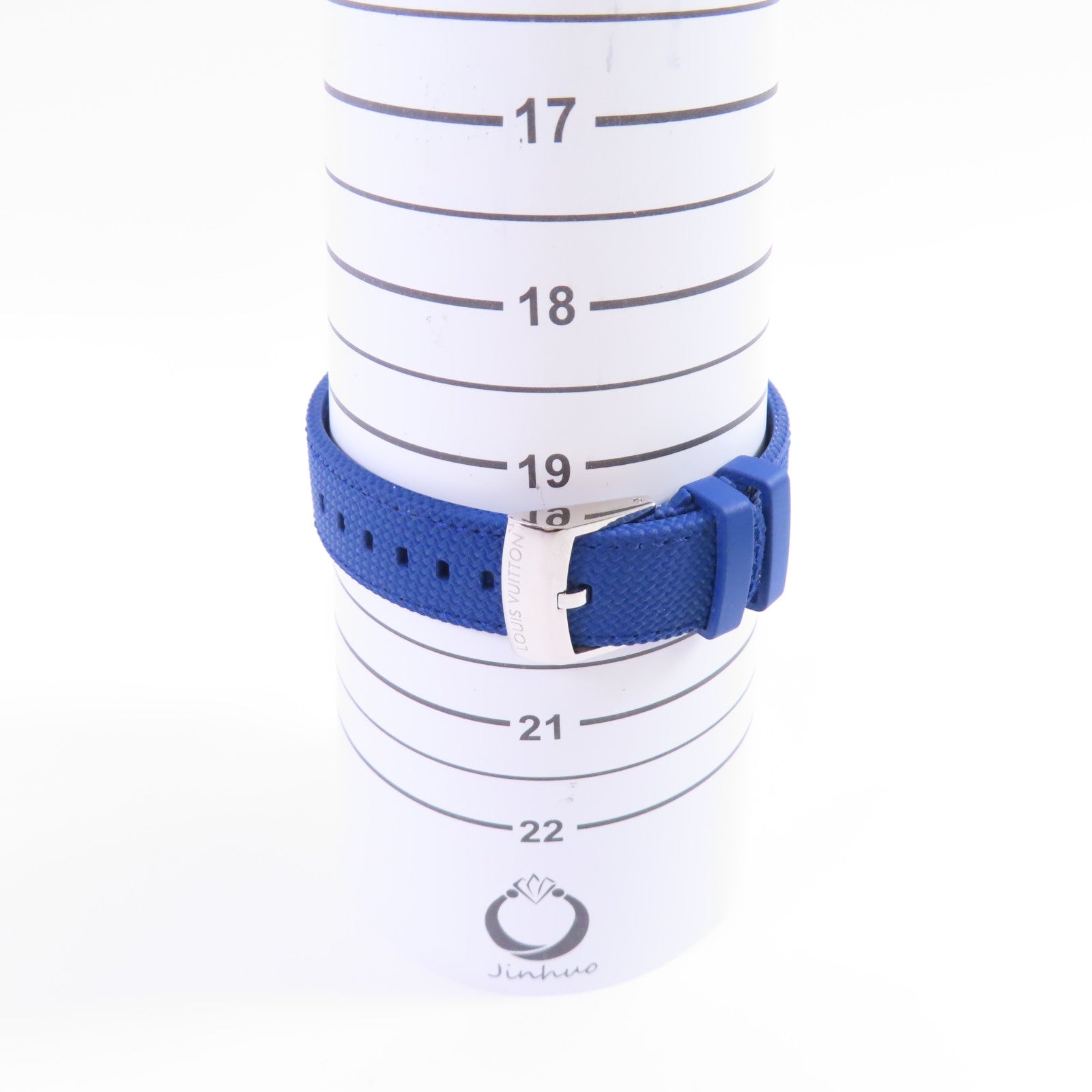 LOUIS VUITTON Tambour Dimier Cobalt Watch不鏽鋼/橡巾帶自動機芯手錶藍色