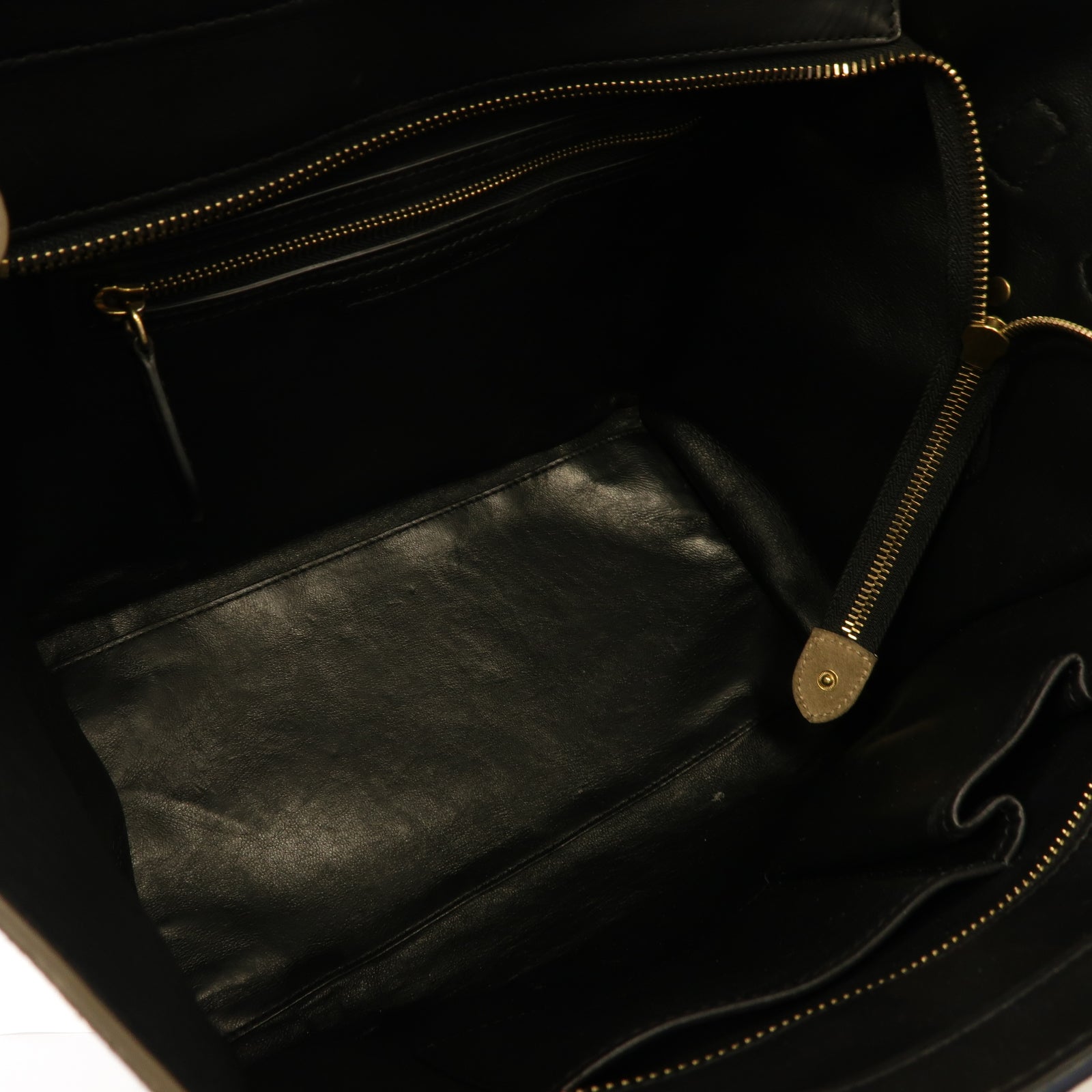CELINE 牛皮皮革Luggage Bag金扣手挽袋黑色/綠色/灰色