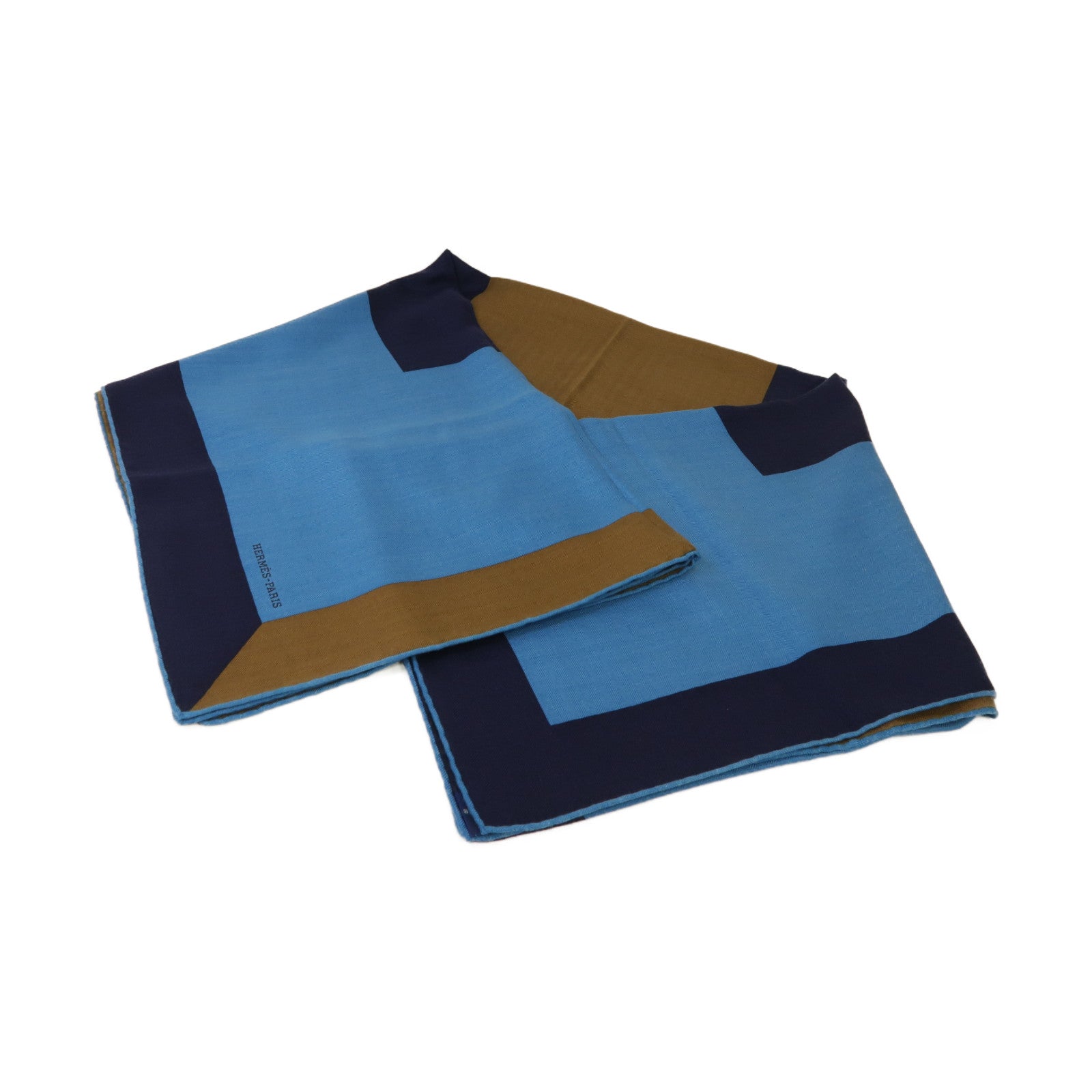 HERMES 【激減優惠】羊絨/絲質Scarf圍巾啡色/深藍色/藍色