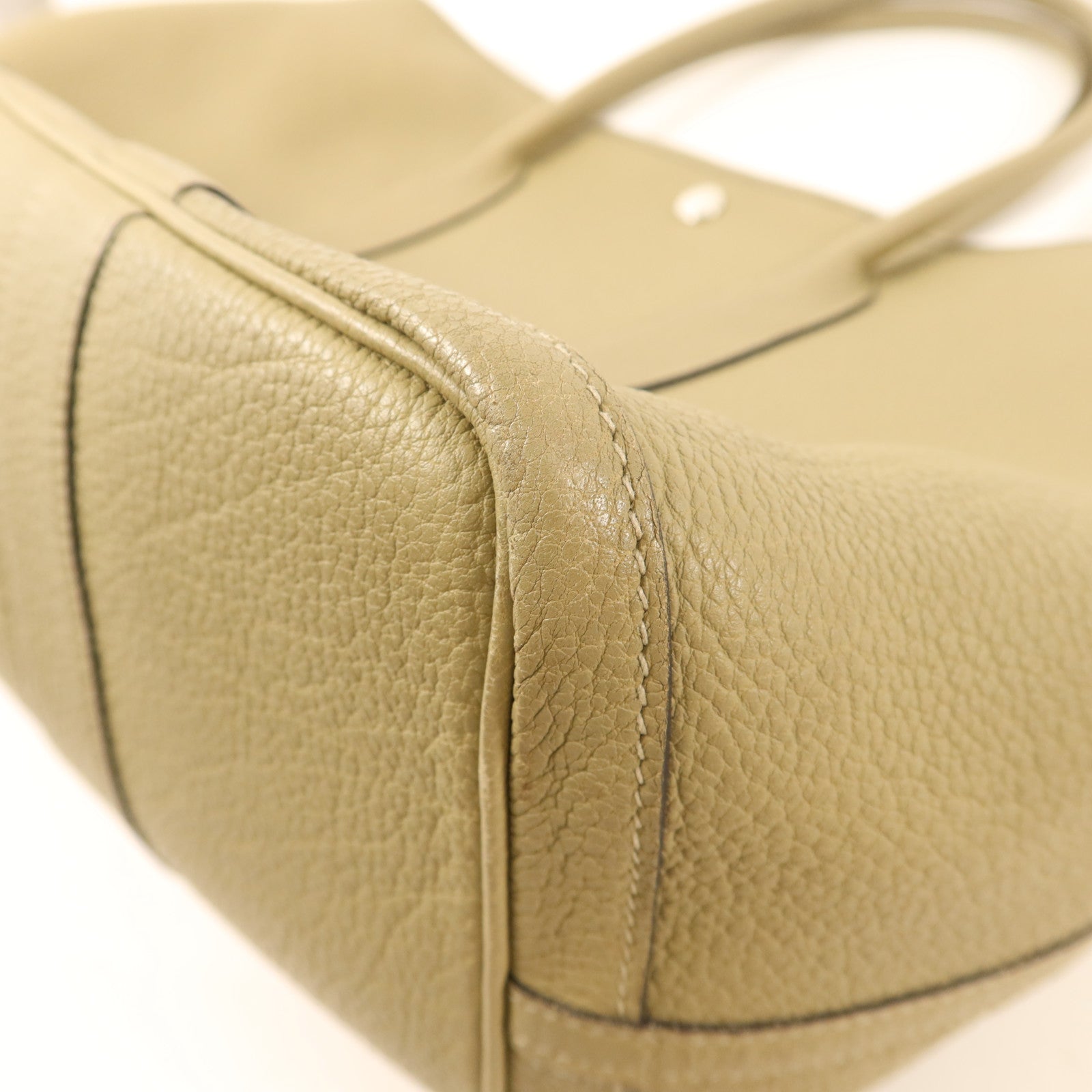 HERMES Negonda皮革GardenParty PM銀扣手挽袋Sauge