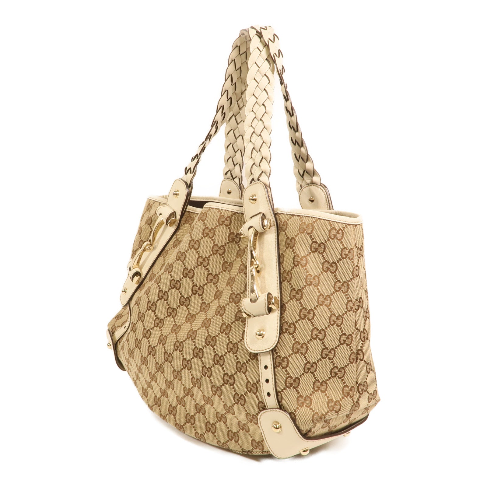 GUCCI 帆布Shoulder Bag金扣肩背袋