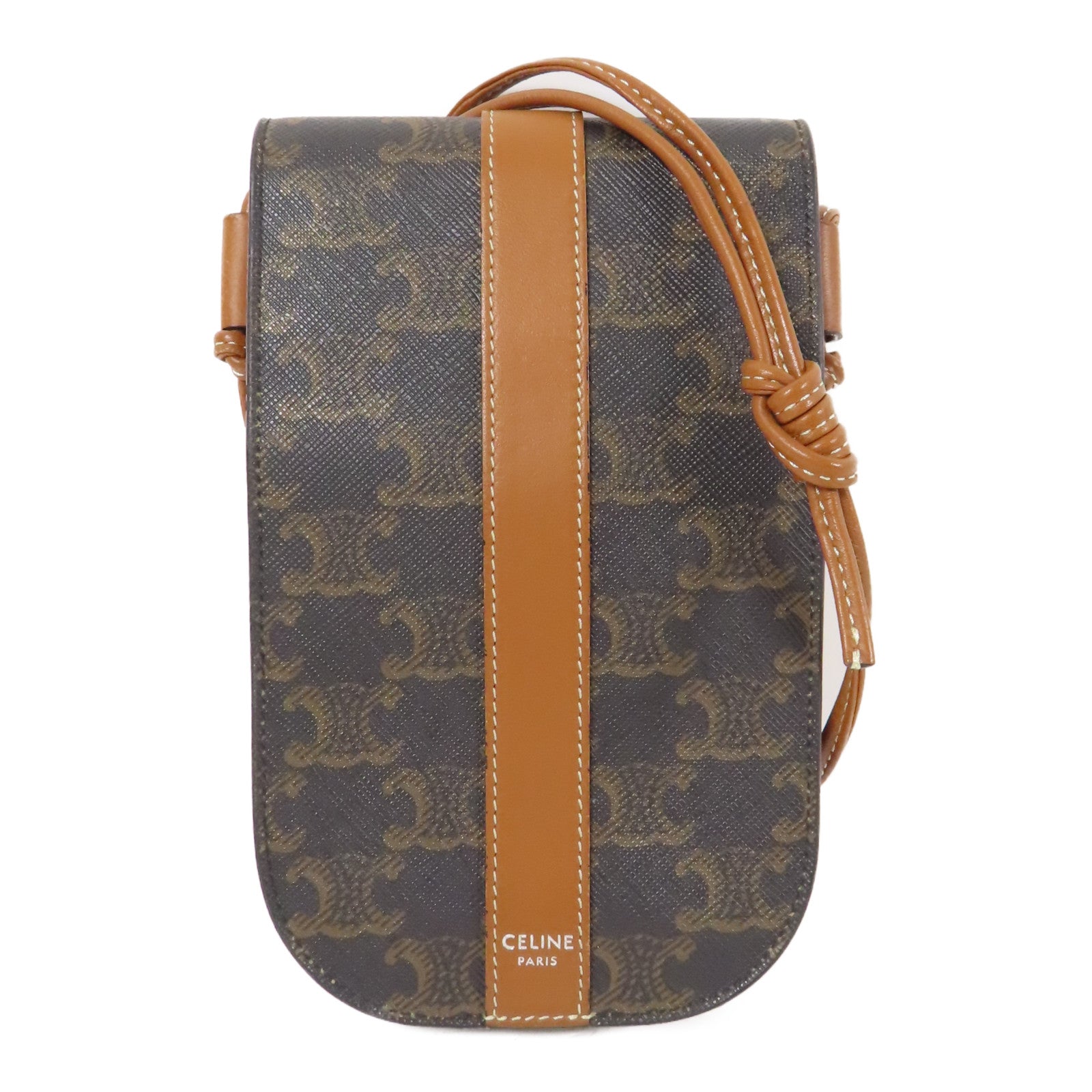 CELINE 塗層帆布Triomphe Phone Bag肩背袋