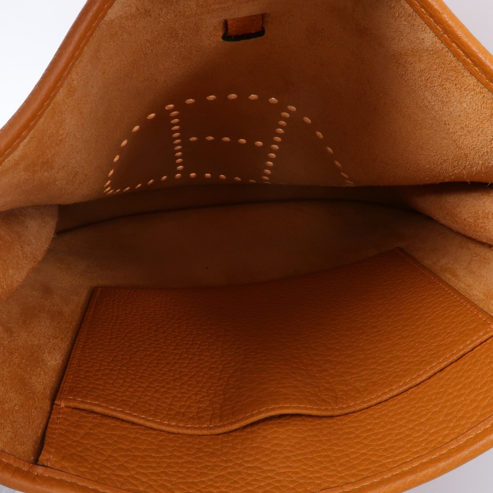 HERMES Clemence皮革Evelyne PM肩背袋Orange