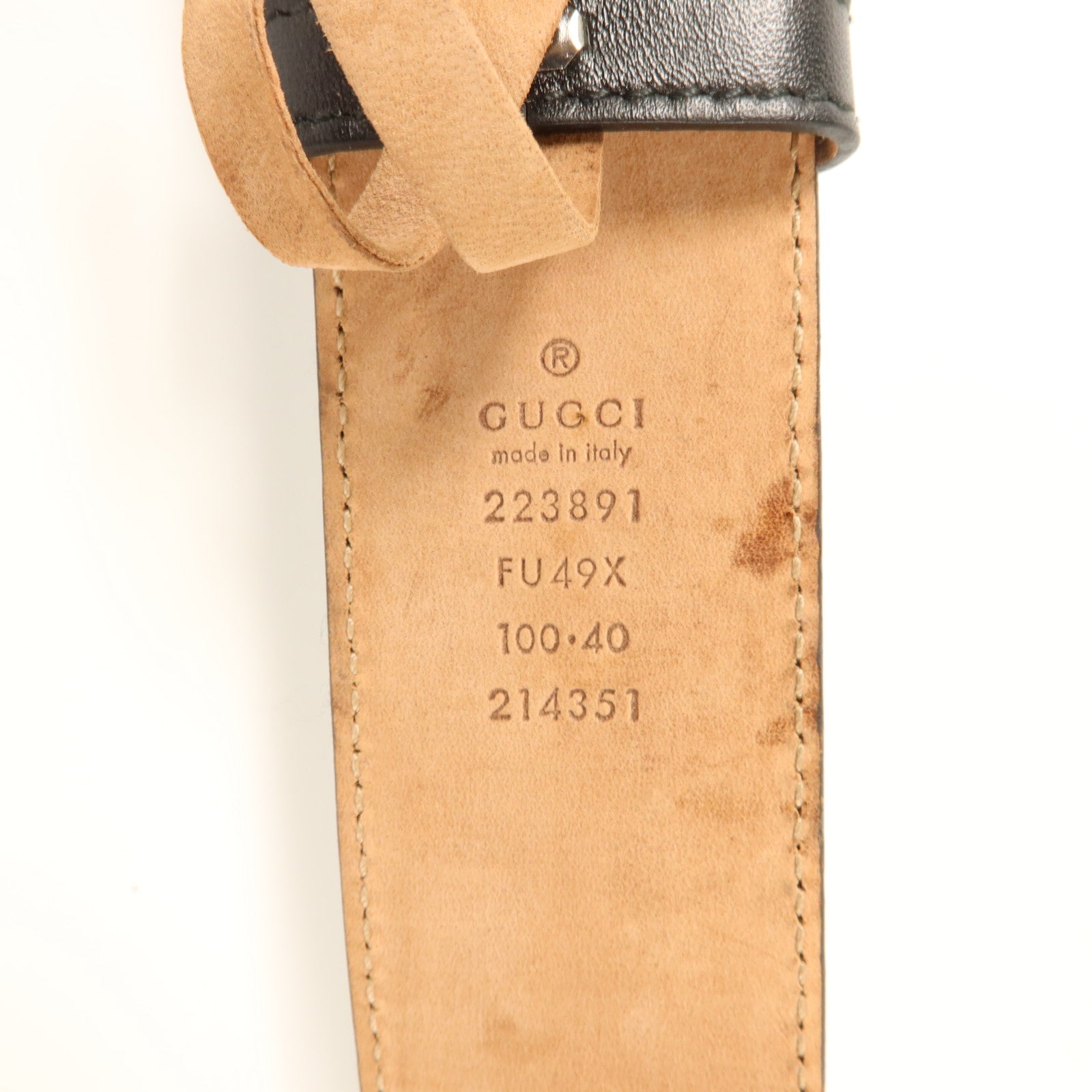 GUCCI 塗層帆布Interlocking G Belt 100x40皮帶