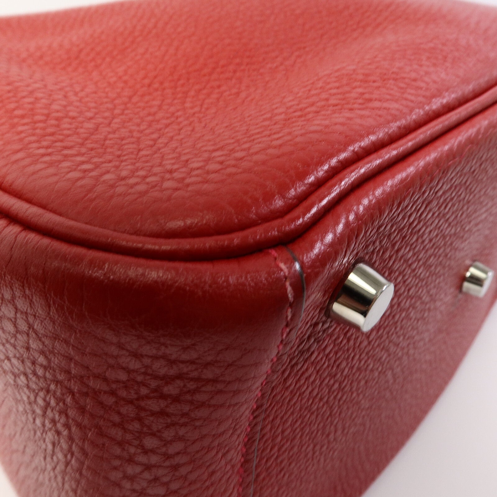 HERMES Clemence皮革Lindy 26手挽肩背兩用袋Rouge Garance