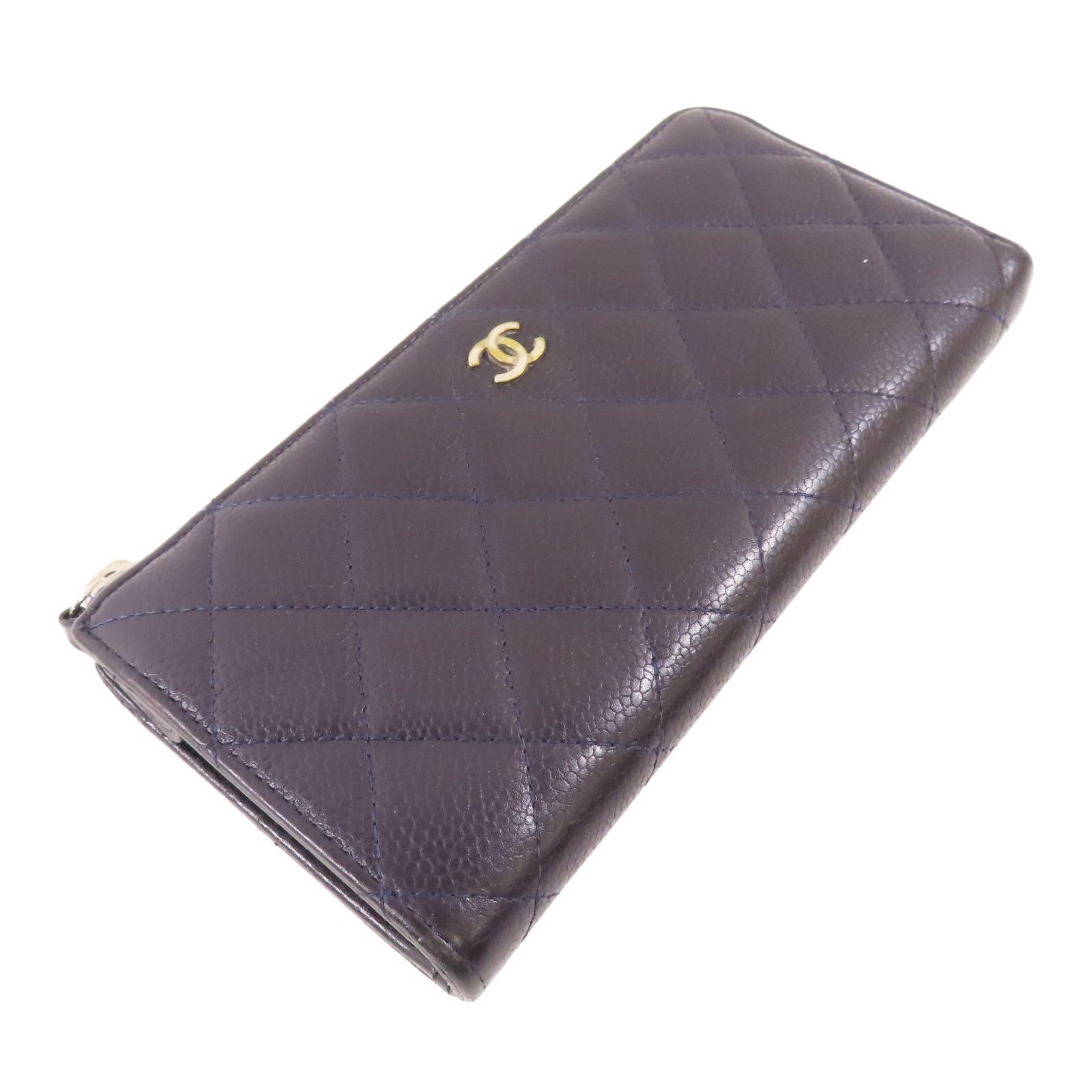 CHANEL 【激減優惠】牛皮皮革Long Wallet銀扣長錢包