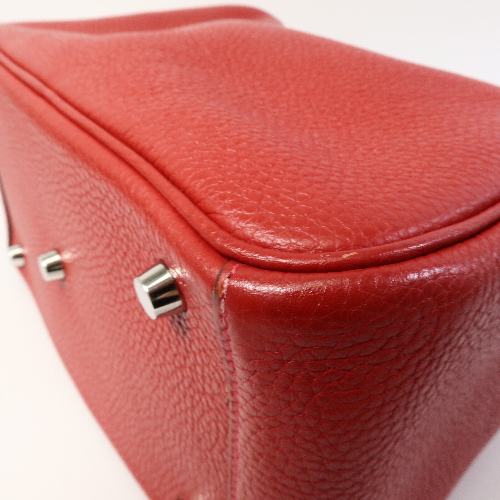 HERMES Clemence皮革Lindy 26手挽肩背兩用袋Rouge Garance