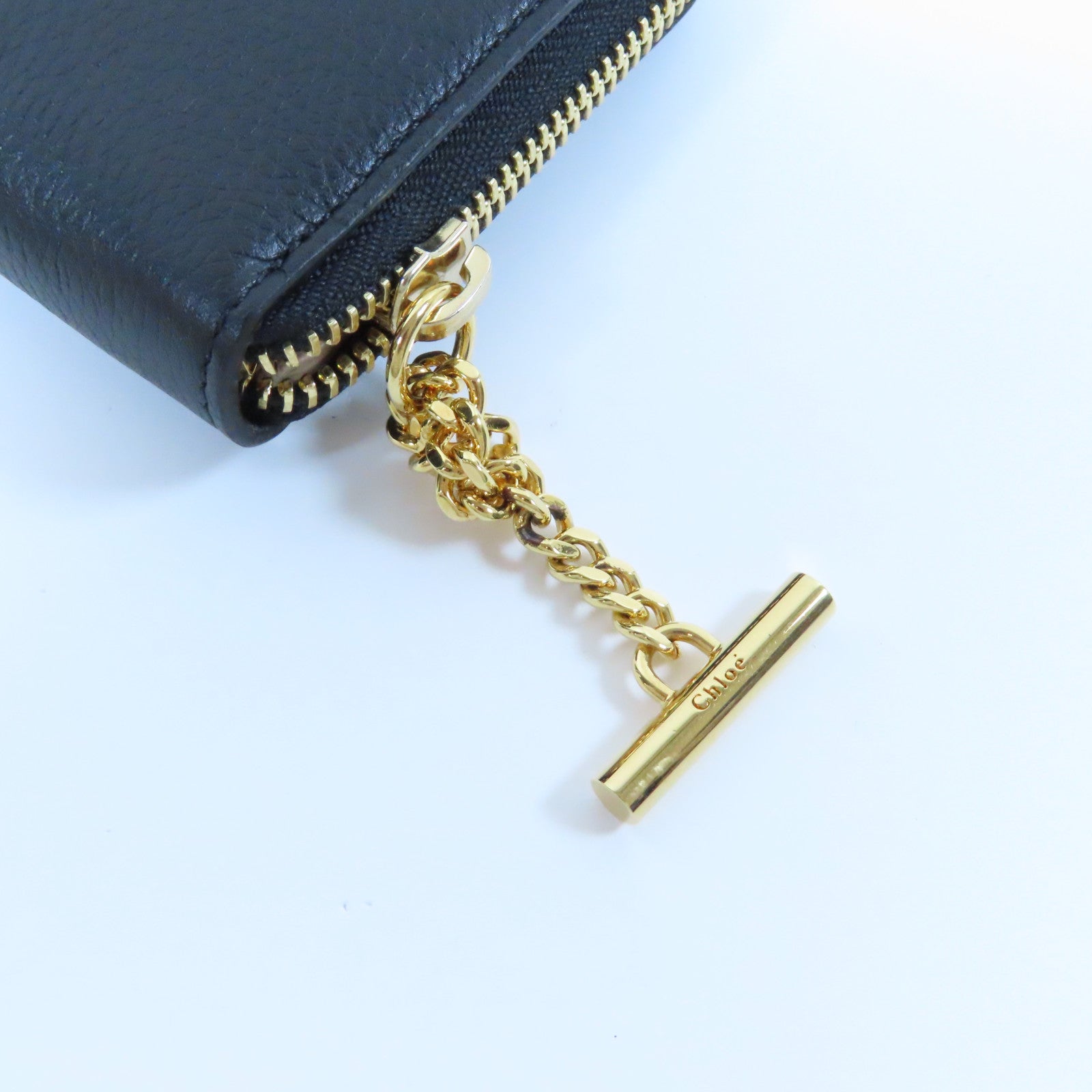 Chloe 【激減優惠】牛皮皮革Zipper Long Wallet金扣長錢包黑色