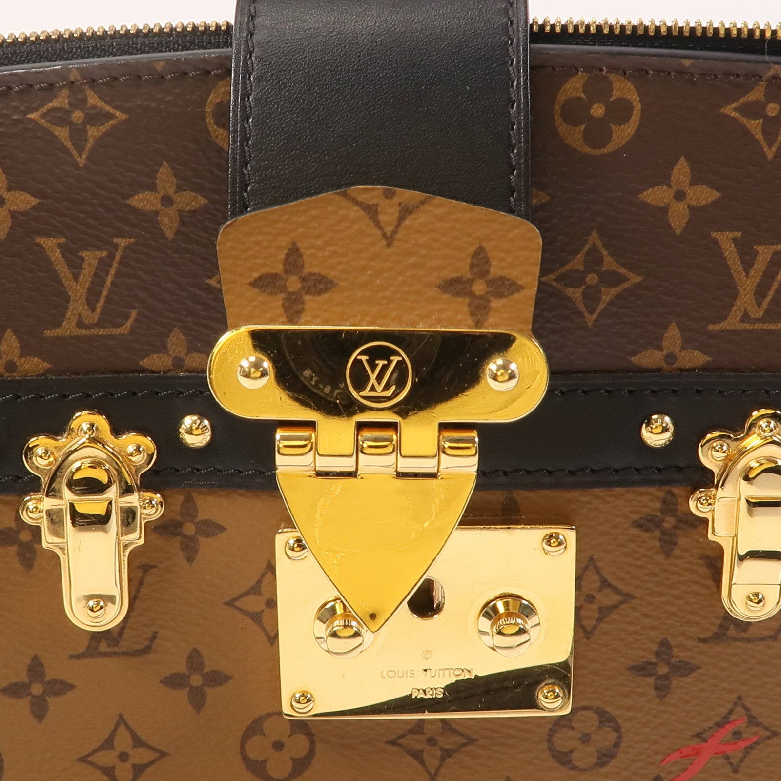 LOUIS VUITTON 【激減優惠】Monogram Reverse Trunk Clutch金扣肩背袋