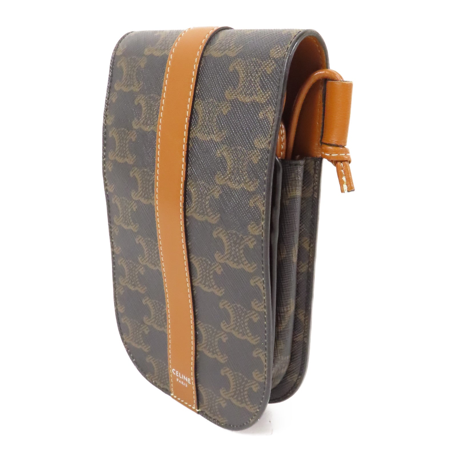CELINE 塗層帆布Triomphe Phone Bag肩背袋