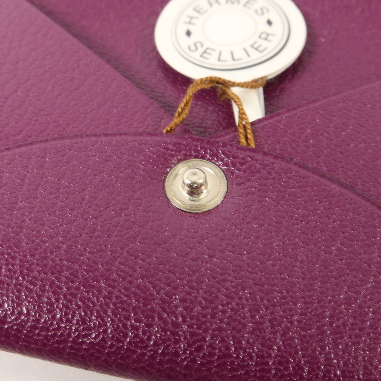HERMES Chevre皮革Calvi Card Holder卡片套Anemone