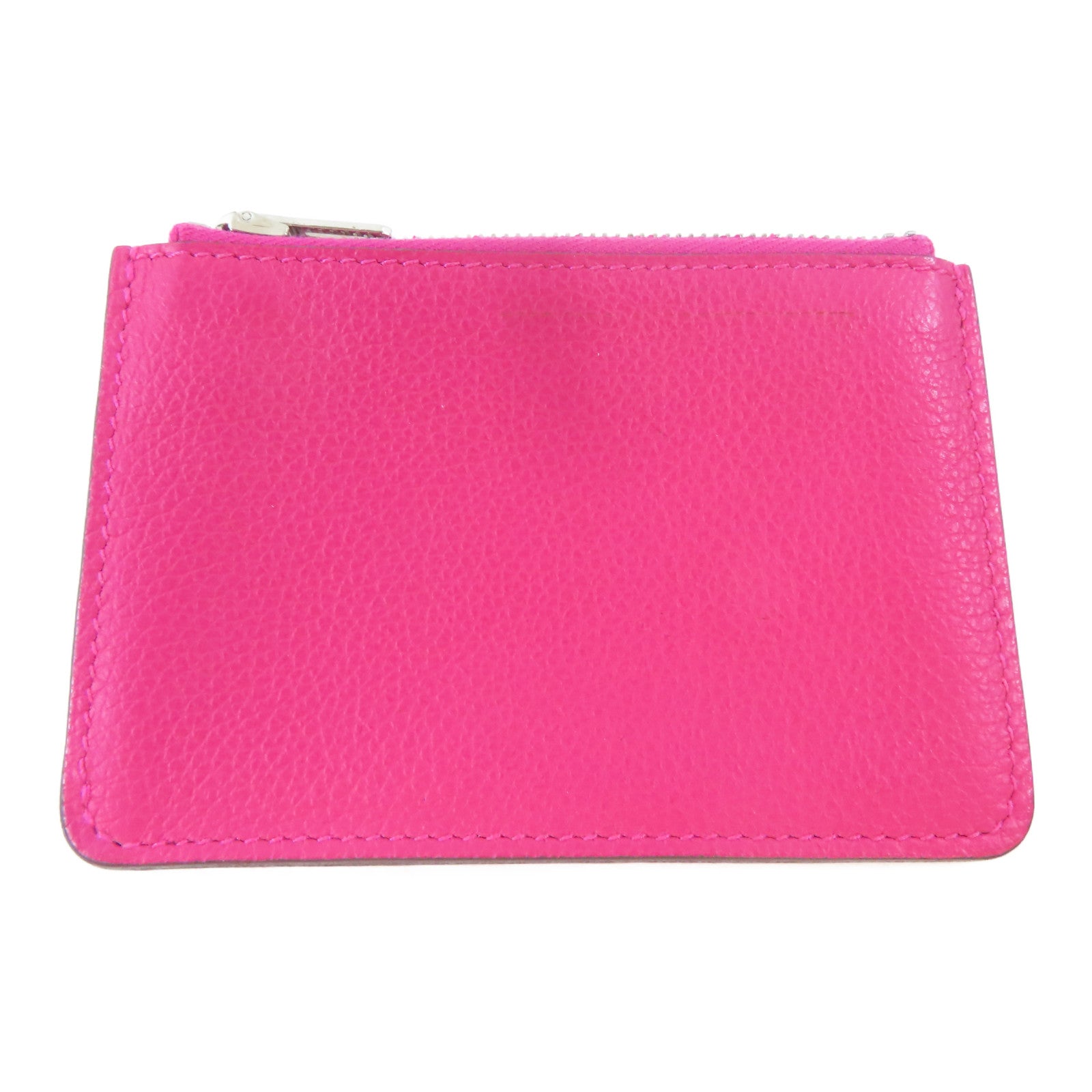 HERMES Evercolor皮革Constance Slim Wallet銀扣錢包Bleu Izmir/藍色