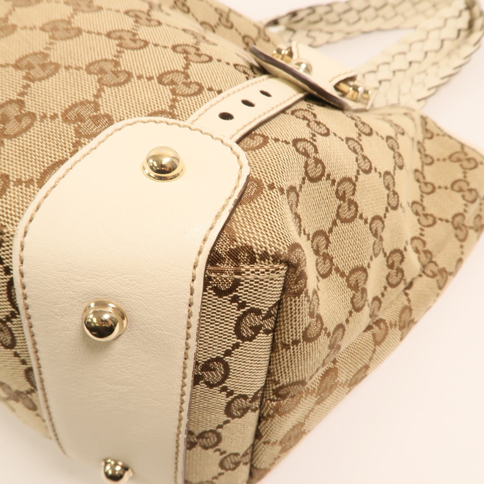 GUCCI 帆布Shoulder Bag金扣肩背袋