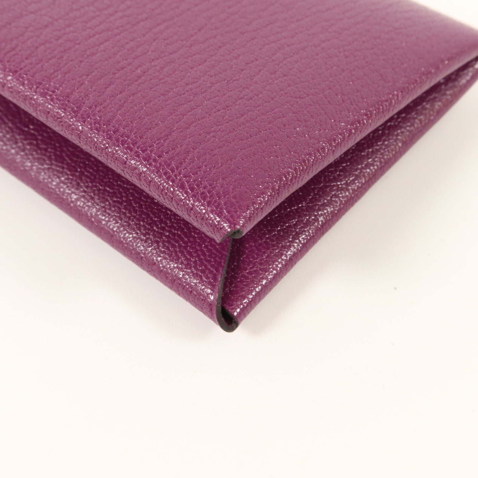 HERMES Chevre皮革Calvi Card Holder卡片套Anemone