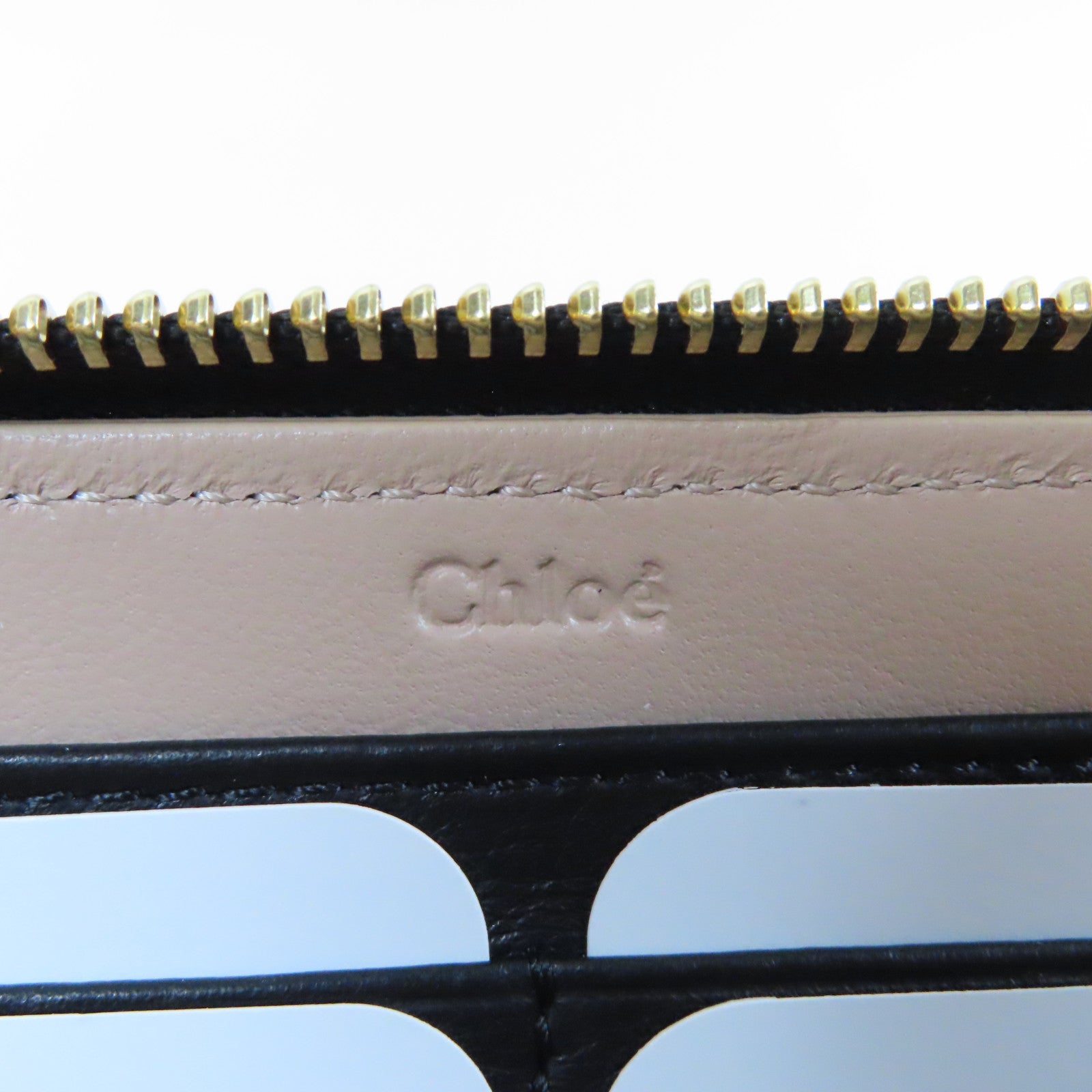 Chloe 【激減優惠】牛皮皮革Zipper Long Wallet金扣長錢包黑色