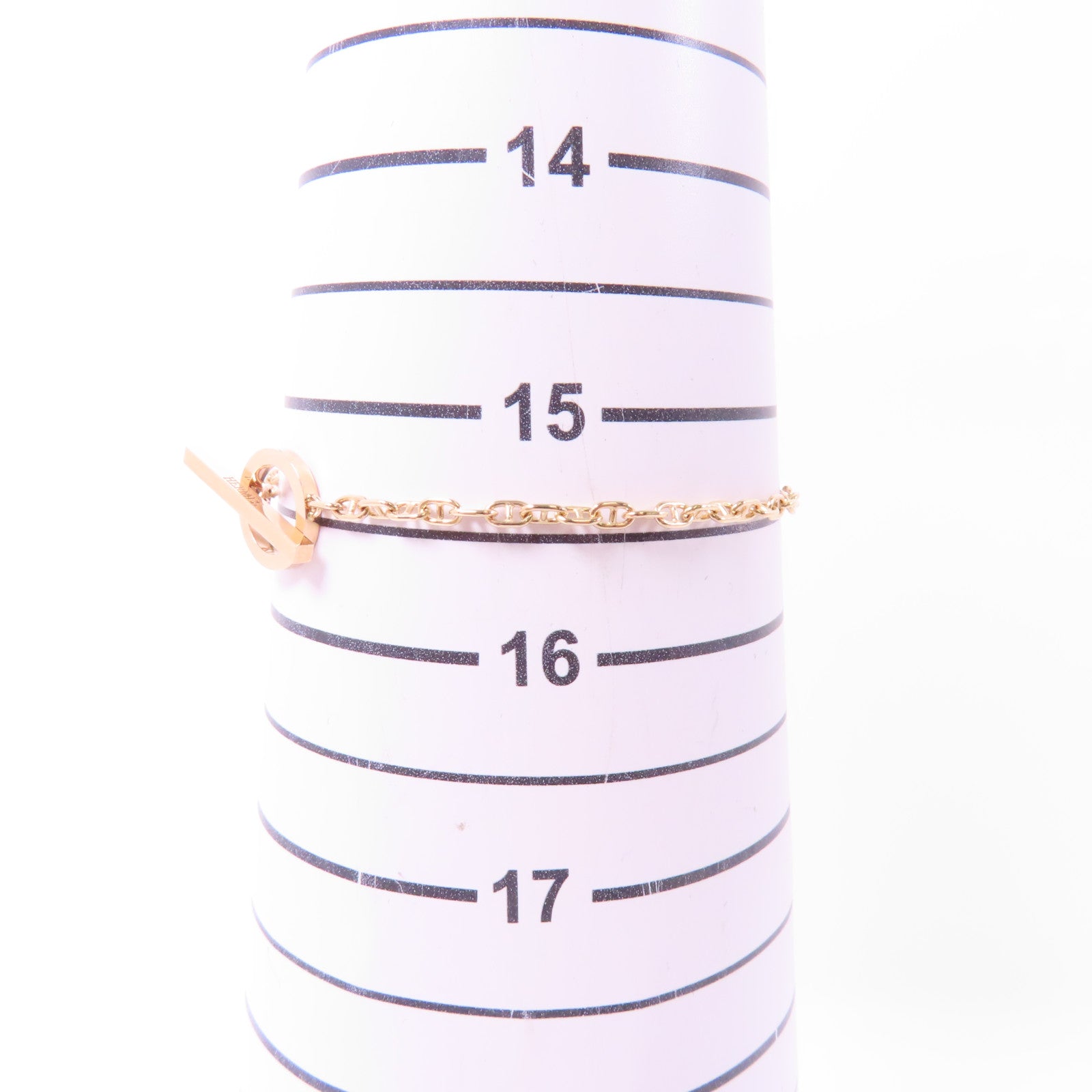 HERMES 18K玫瑰金Chaine D'Ancre Contour Bracelet鑽石手鏈