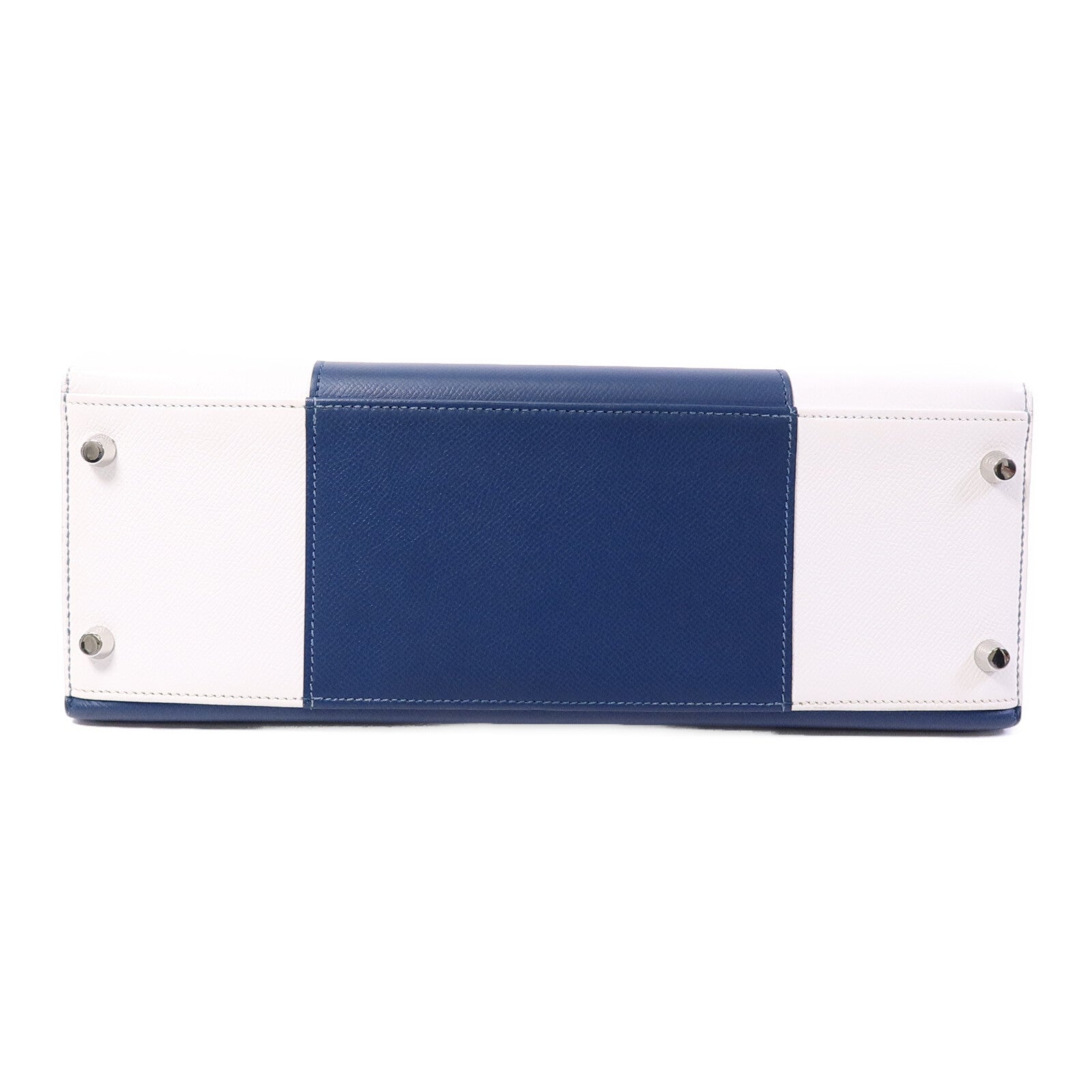 HERMES Epsom皮革Kelly 32 Club手挽肩背兩用袋Bleu Thalassa/Blanc