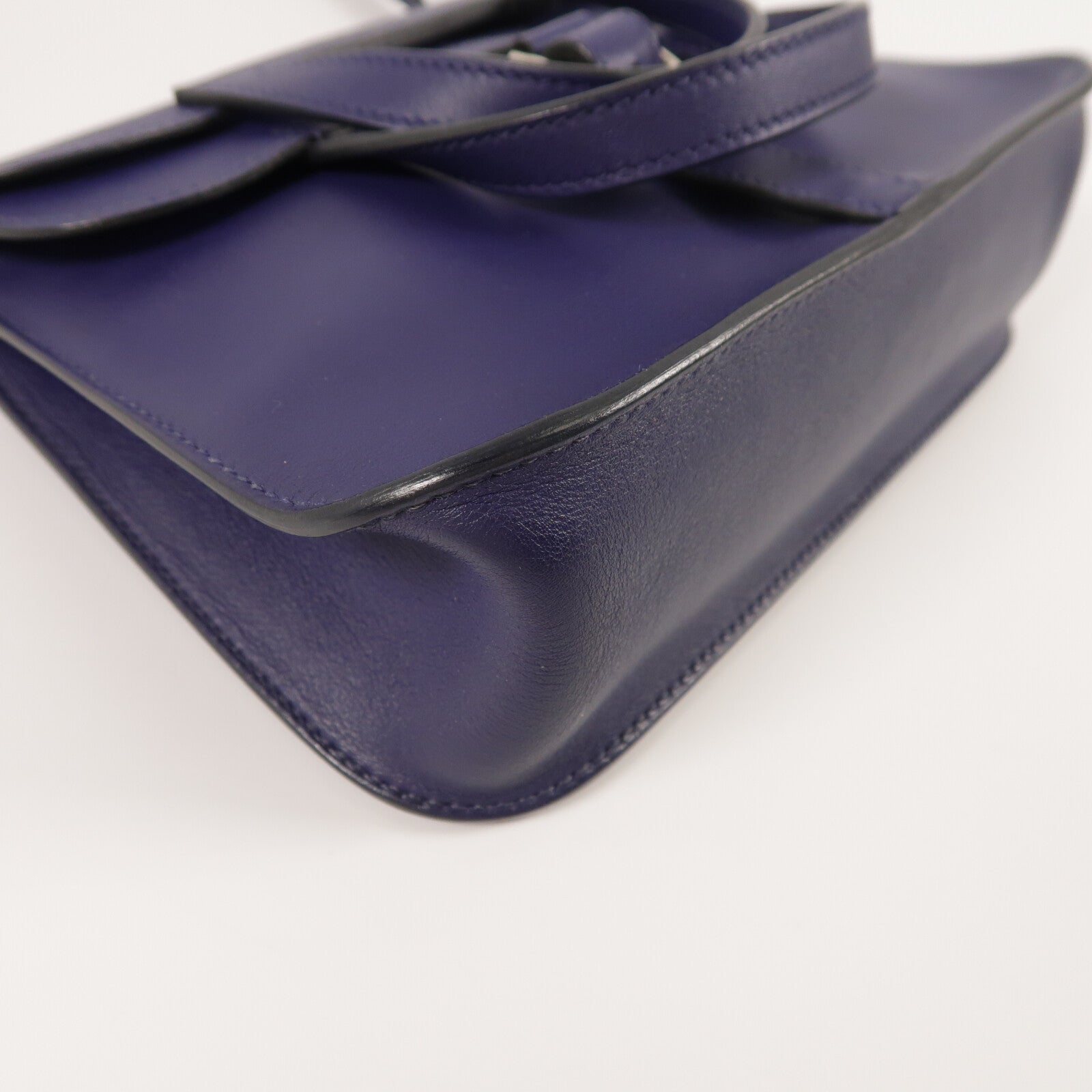 HERMES Swift皮革Mini Halzan手挽肩背兩用袋Bleu Encre