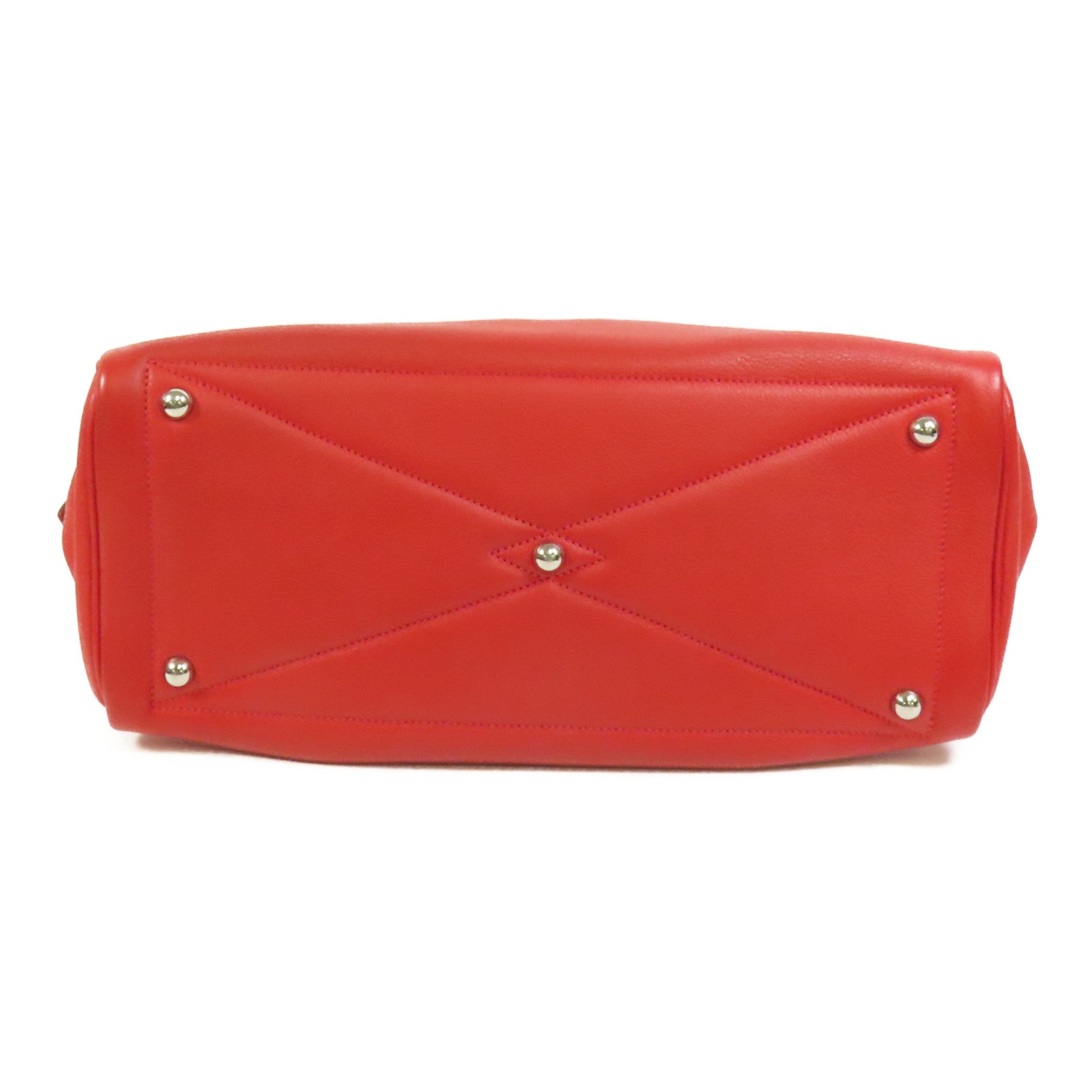 HERMES Evercolor皮革Victoria 35銀扣手挽袋Rouge Casaque