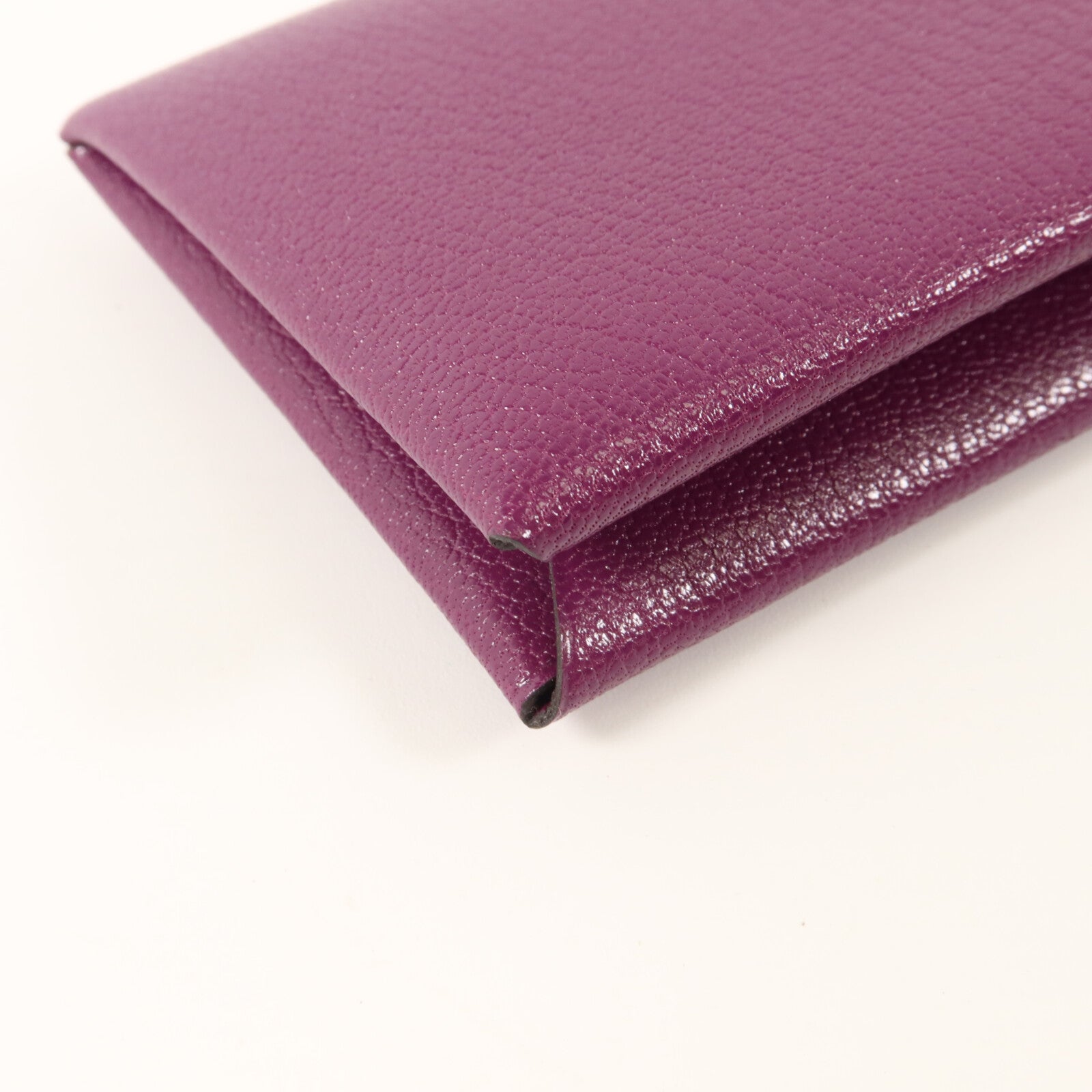 HERMES Chevre皮革Calvi Card Holder卡片套Anemone