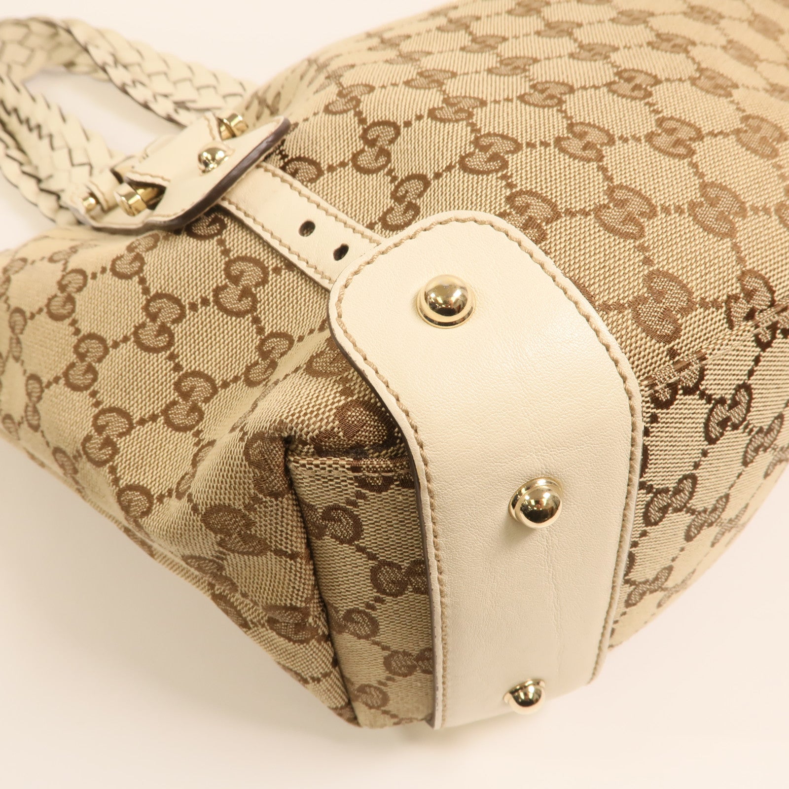 GUCCI 帆布Shoulder Bag金扣肩背袋