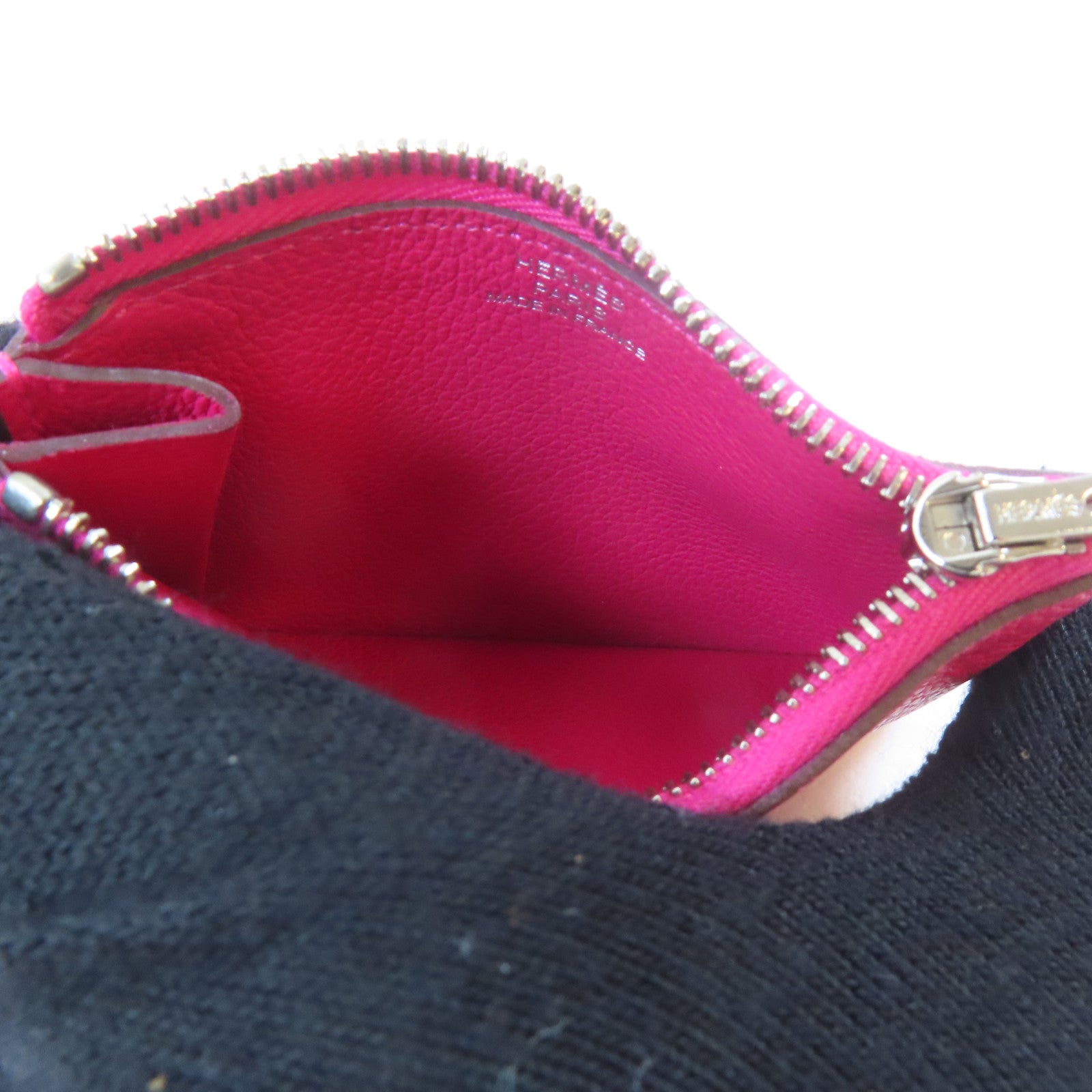HERMES Evercolor皮革Constance Slim Wallet銀扣錢包Bleu Izmir/藍色