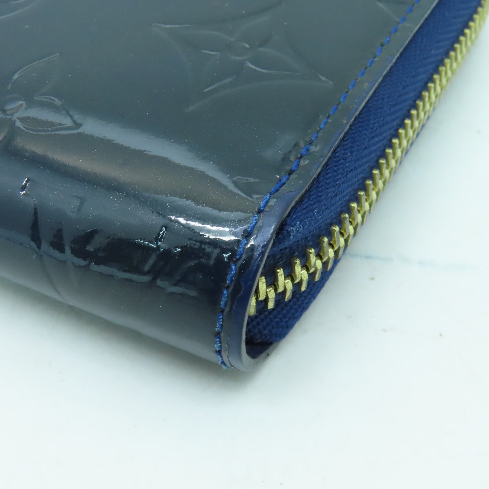 LOUIS VUITTON 【激減優惠】Vernis Zipper Long Wallet金扣長錢包藍色