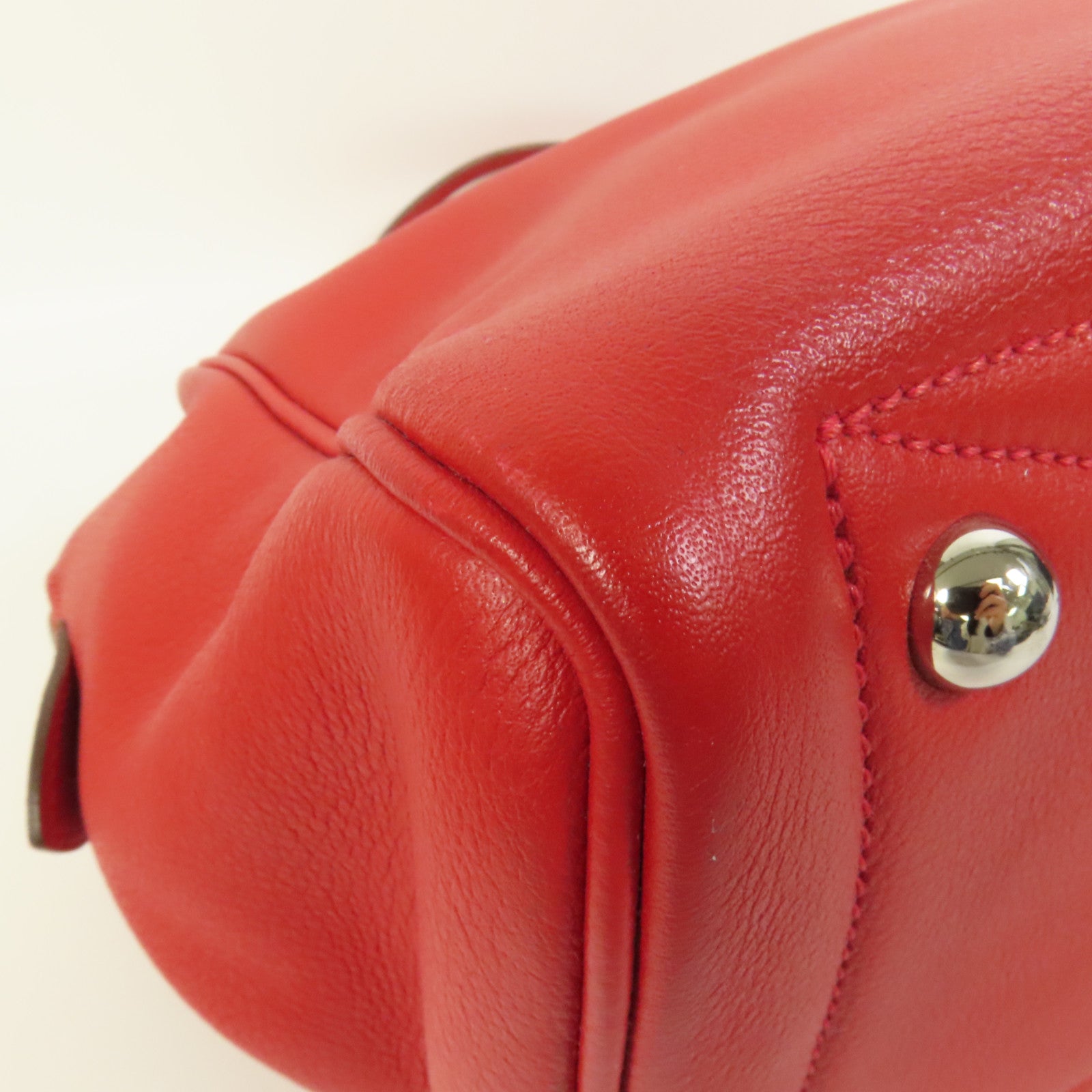 HERMES Evercolor皮革Victoria 35銀扣手挽袋Rouge Casaque