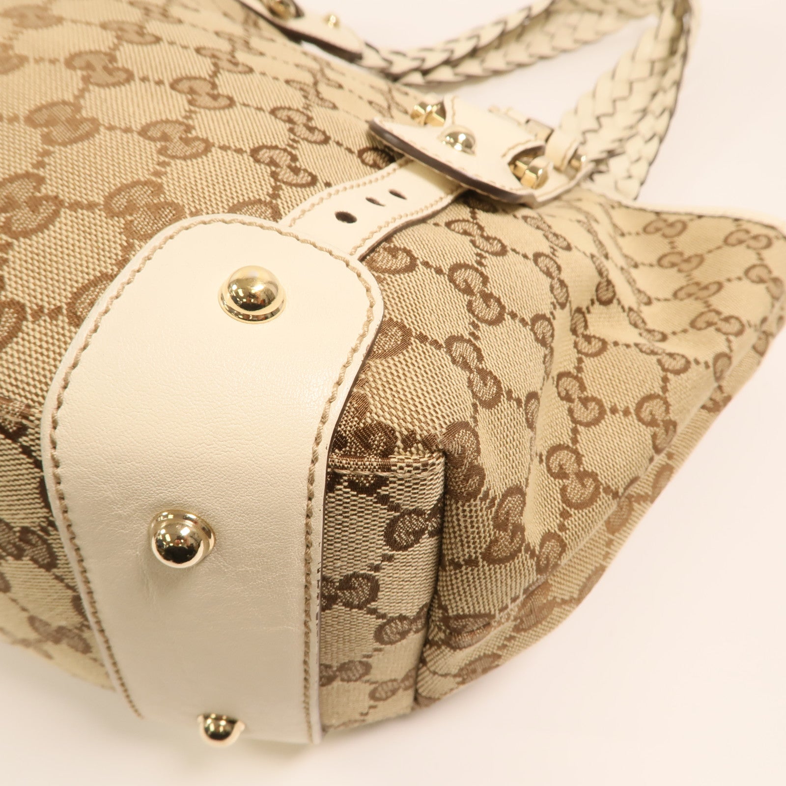 GUCCI 帆布Shoulder Bag金扣肩背袋