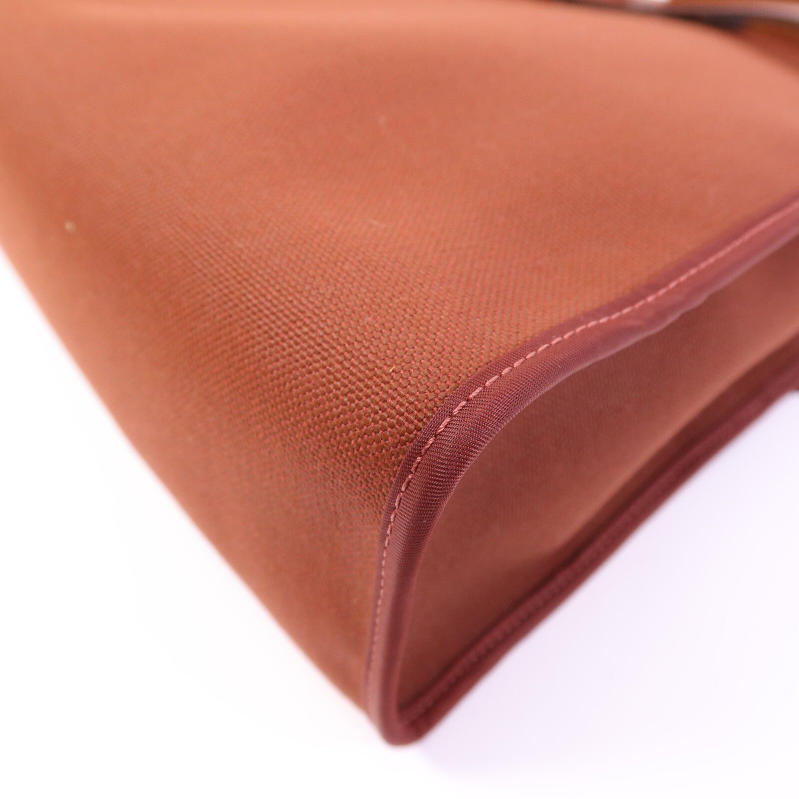 HERMES Toile H Herbag PM銀扣手挽肩背兩用袋Brique