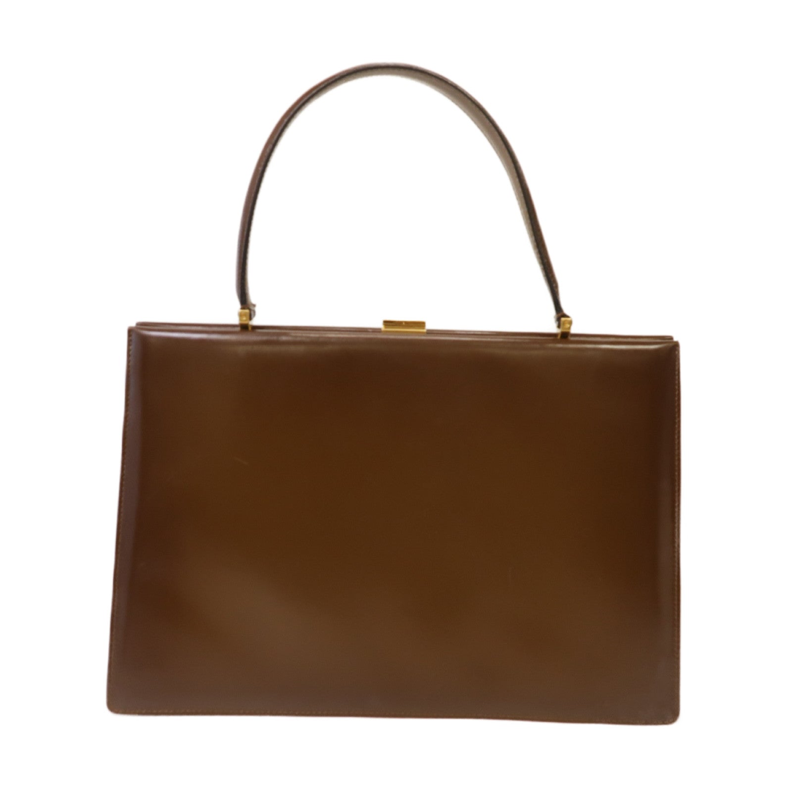 CELINE 牛皮皮革Vintage Handbag金扣手挽袋啡色