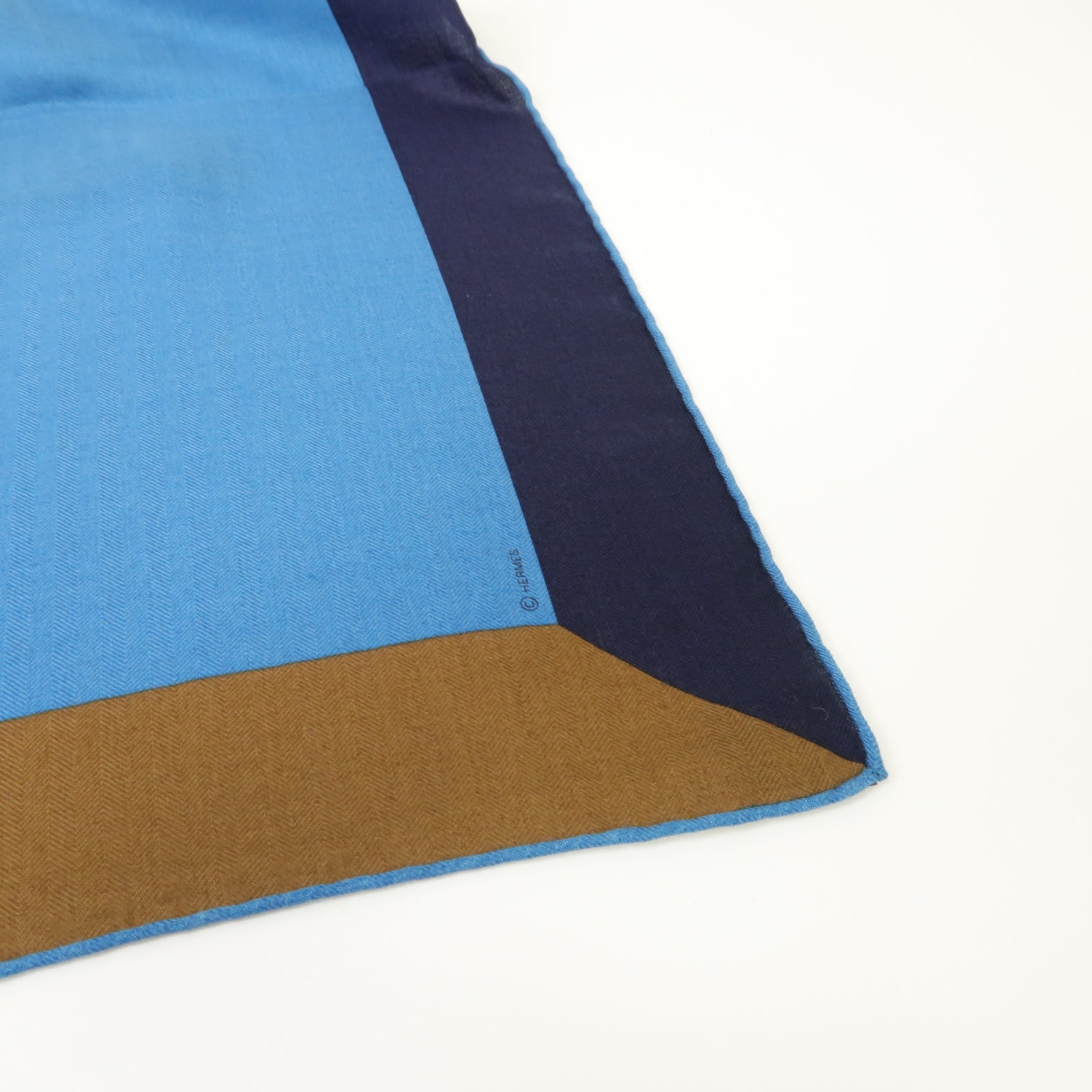 HERMES 【激減優惠】羊絨/絲質Scarf圍巾啡色/深藍色/藍色