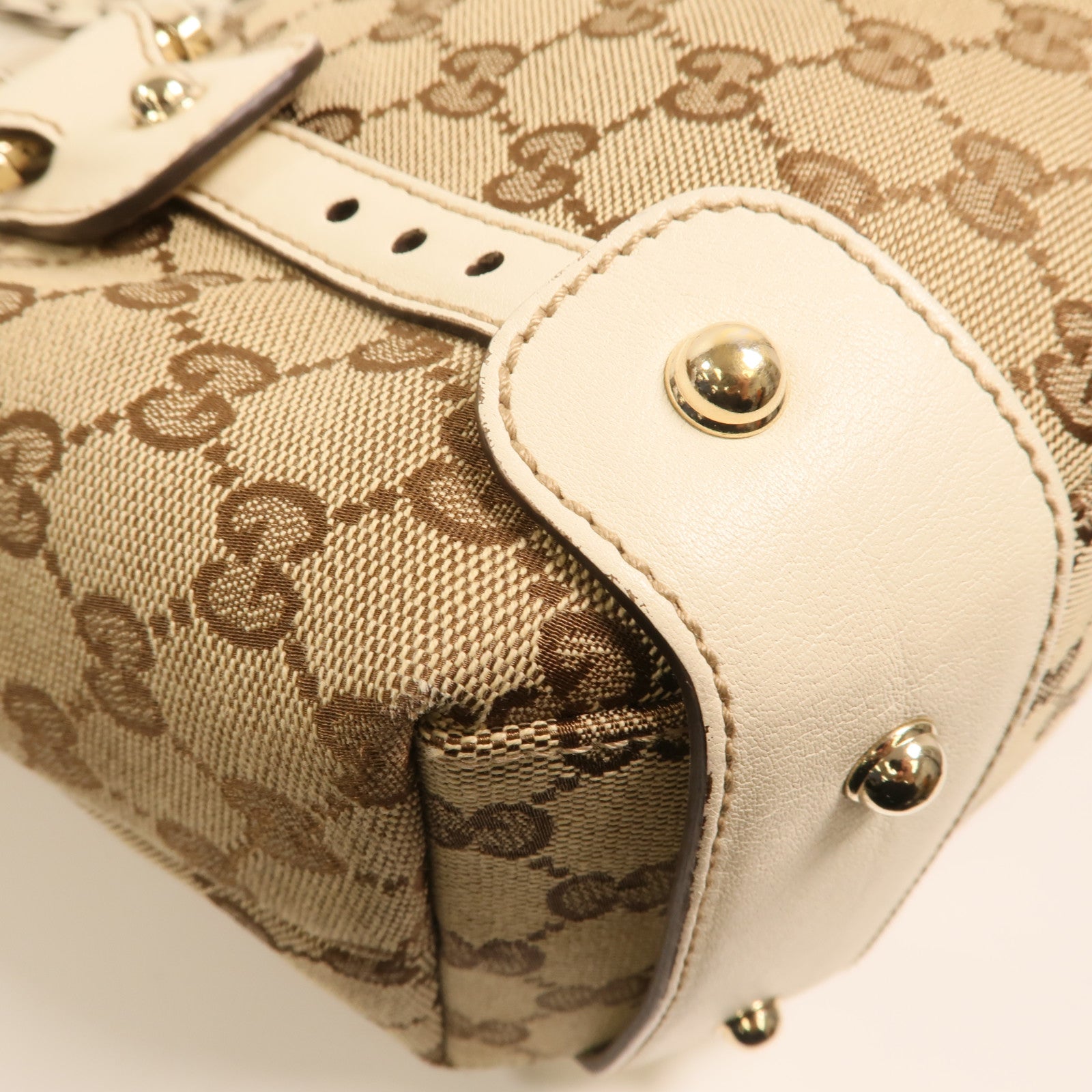 GUCCI 帆布Shoulder Bag金扣肩背袋