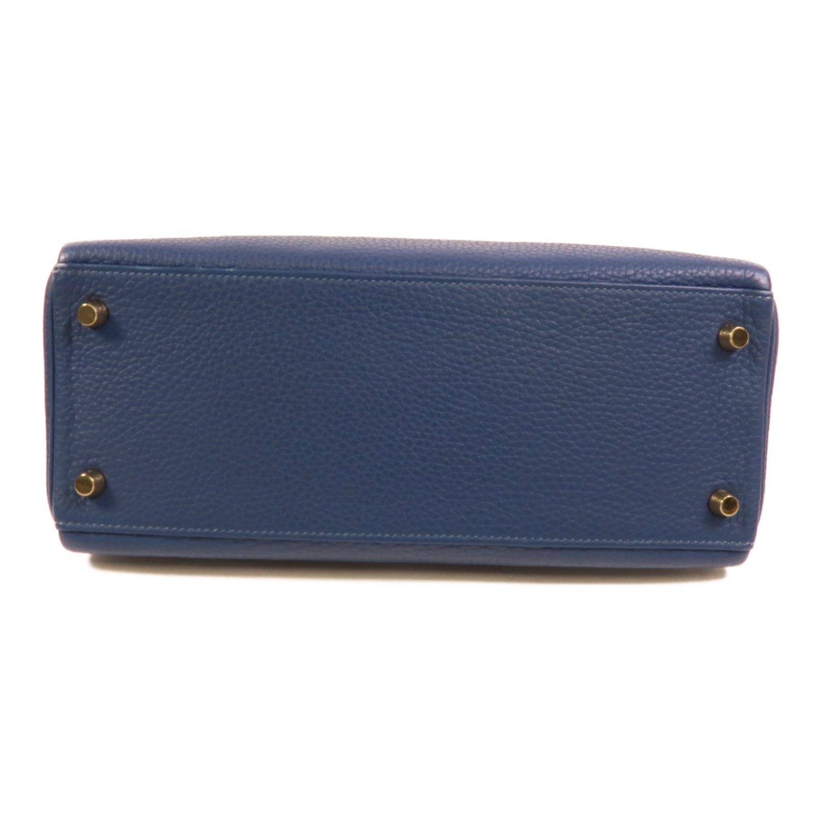 HERMES Togo皮革Kelly 28手挽肩背兩用袋Blue Brighton