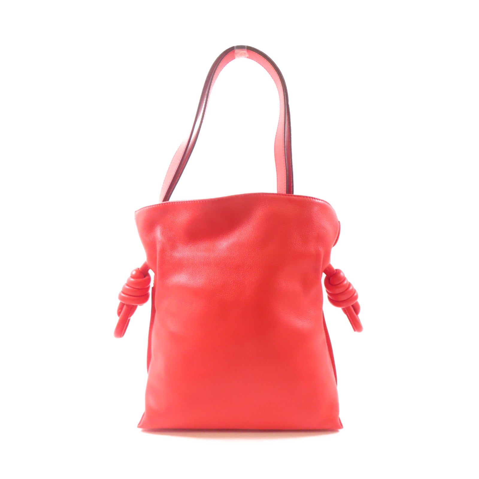 LOEWE 皮革Flamenco Knot Bag金扣肩背袋紅色