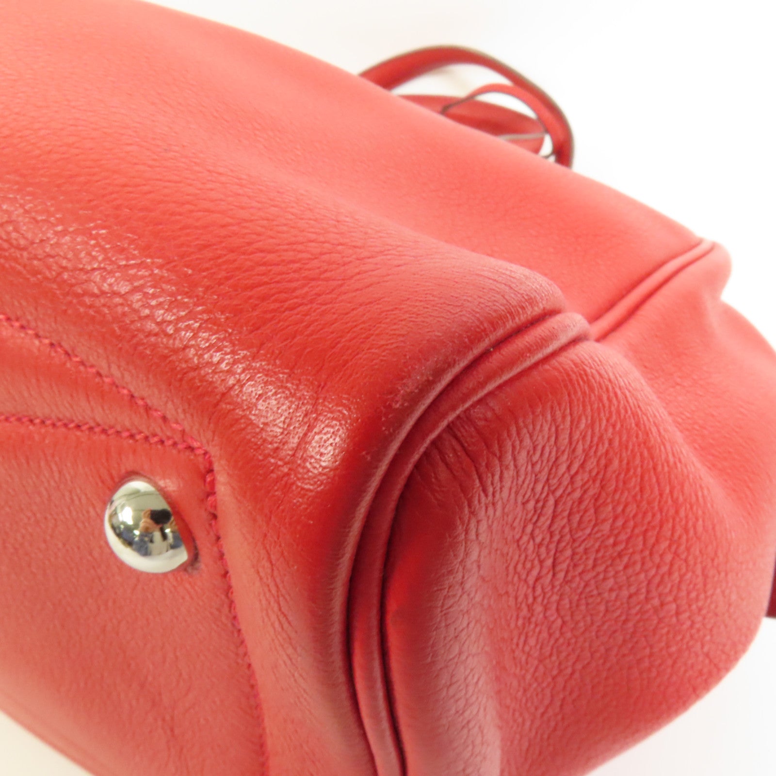 HERMES Evercolor皮革Victoria 35銀扣手挽袋Rouge Casaque