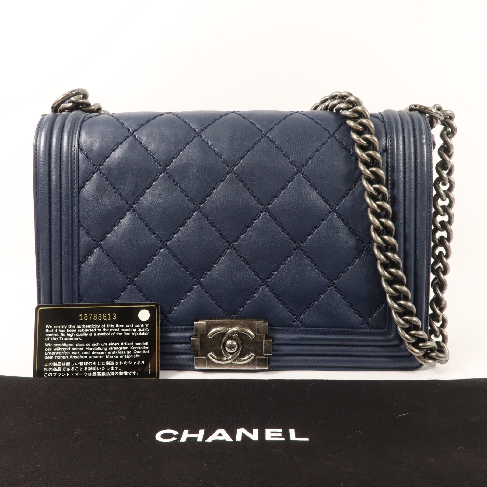 CHANEL 羊皮皮革Boy Chanel鏈帶肩背袋