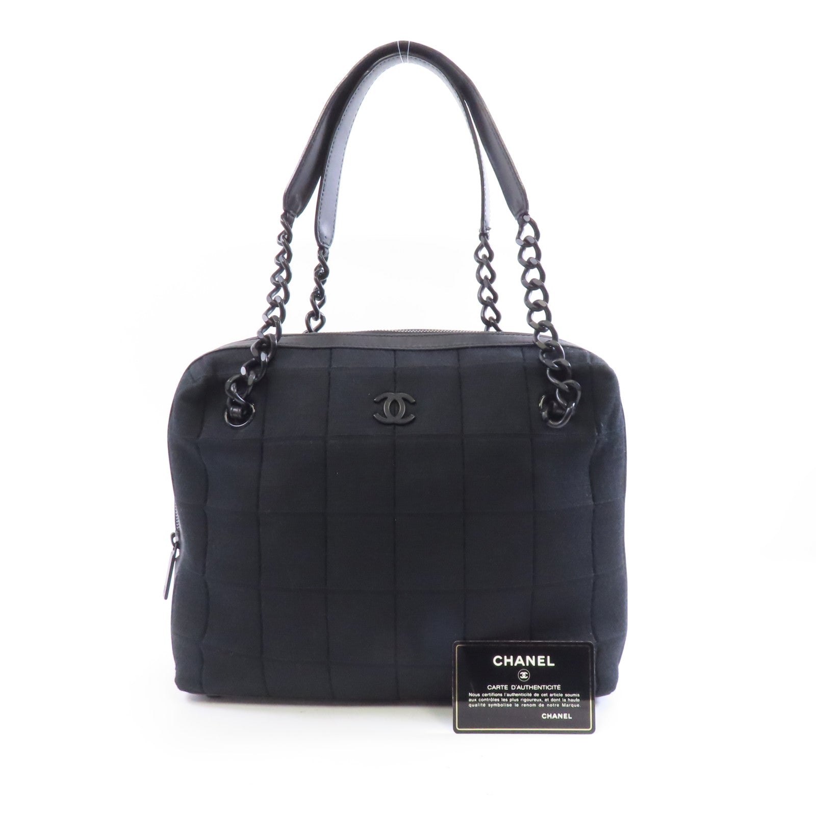 CHANEL 【激減優惠】帆布Chain Shoulder Bag鏈帶肩背袋黑色