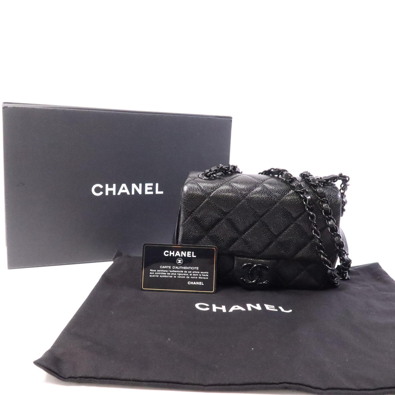 CHANEL 牛皮皮革Mini Classic 17鏈帶肩背袋