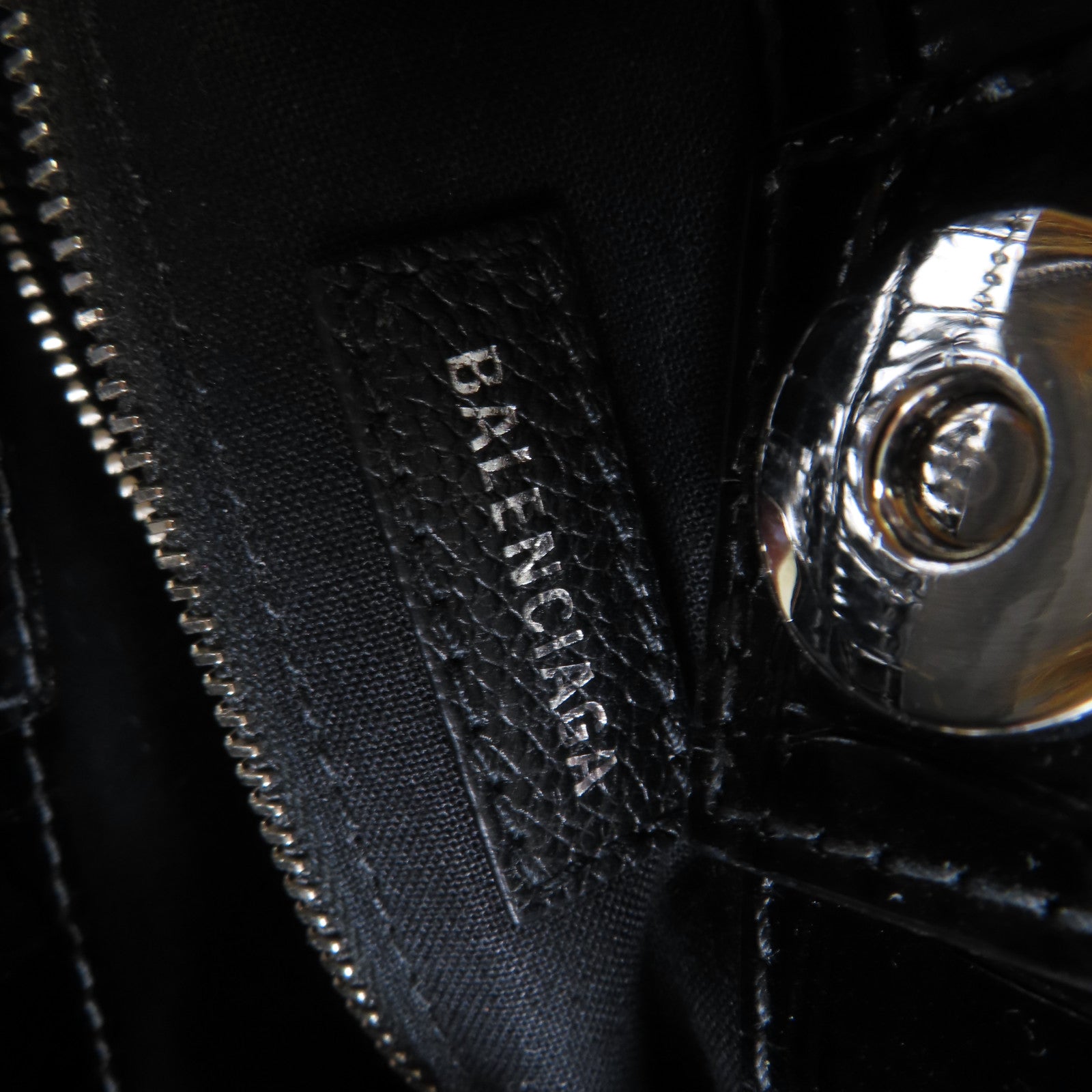 BALENCIAGA 牛皮皮革XXS Tote Bag銀扣手挽肩背兩用袋黑色