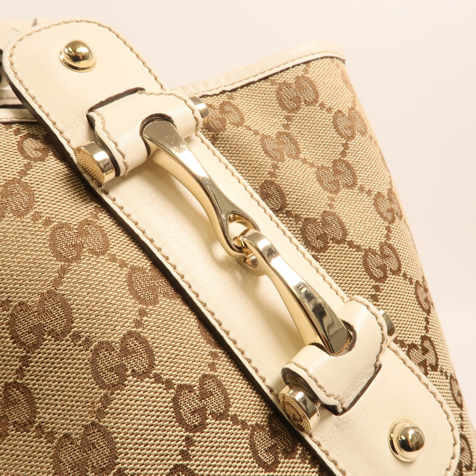GUCCI 帆布Shoulder Bag金扣肩背袋
