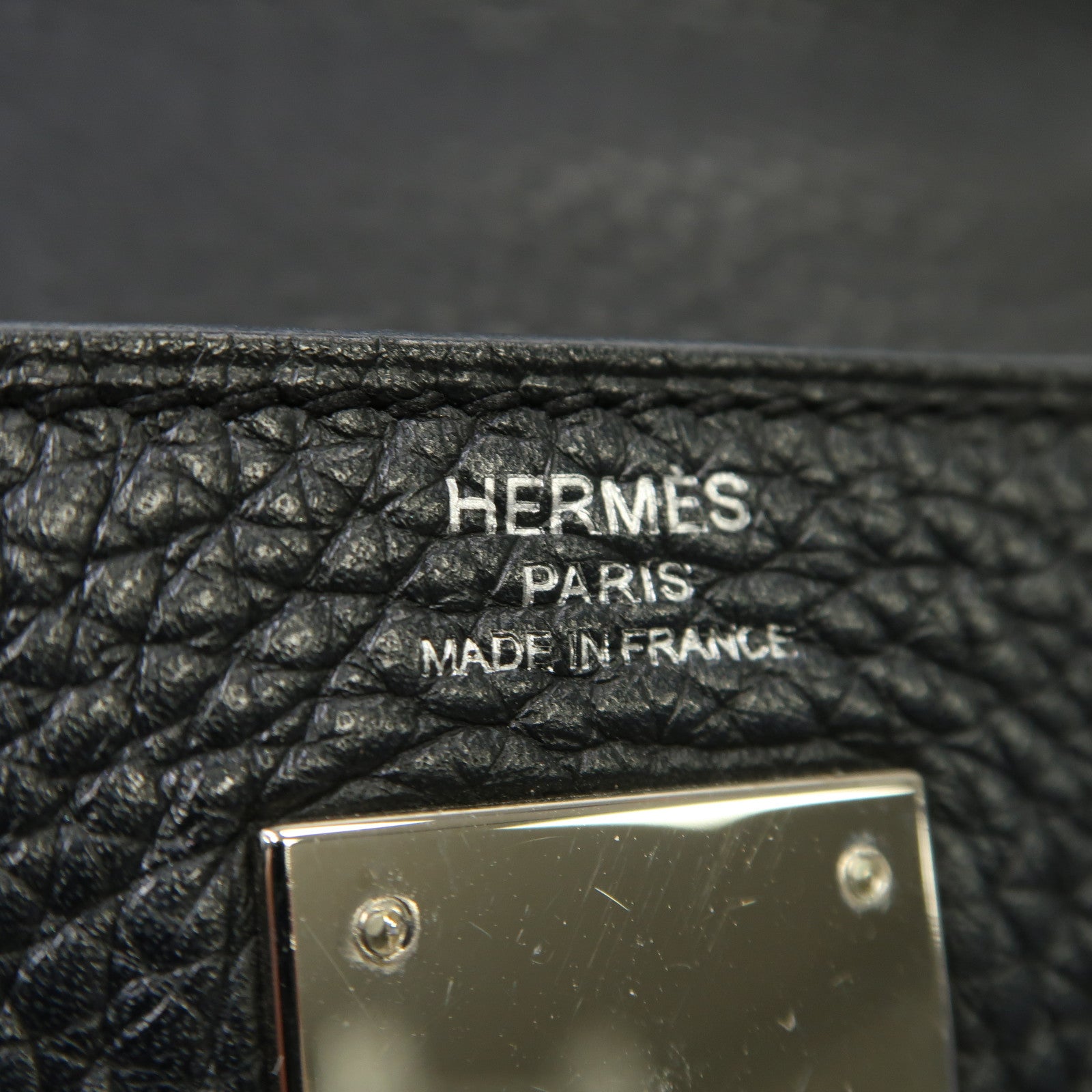 HERMES Clemence皮革Kelly 28銀扣手挽肩背兩用袋黑色