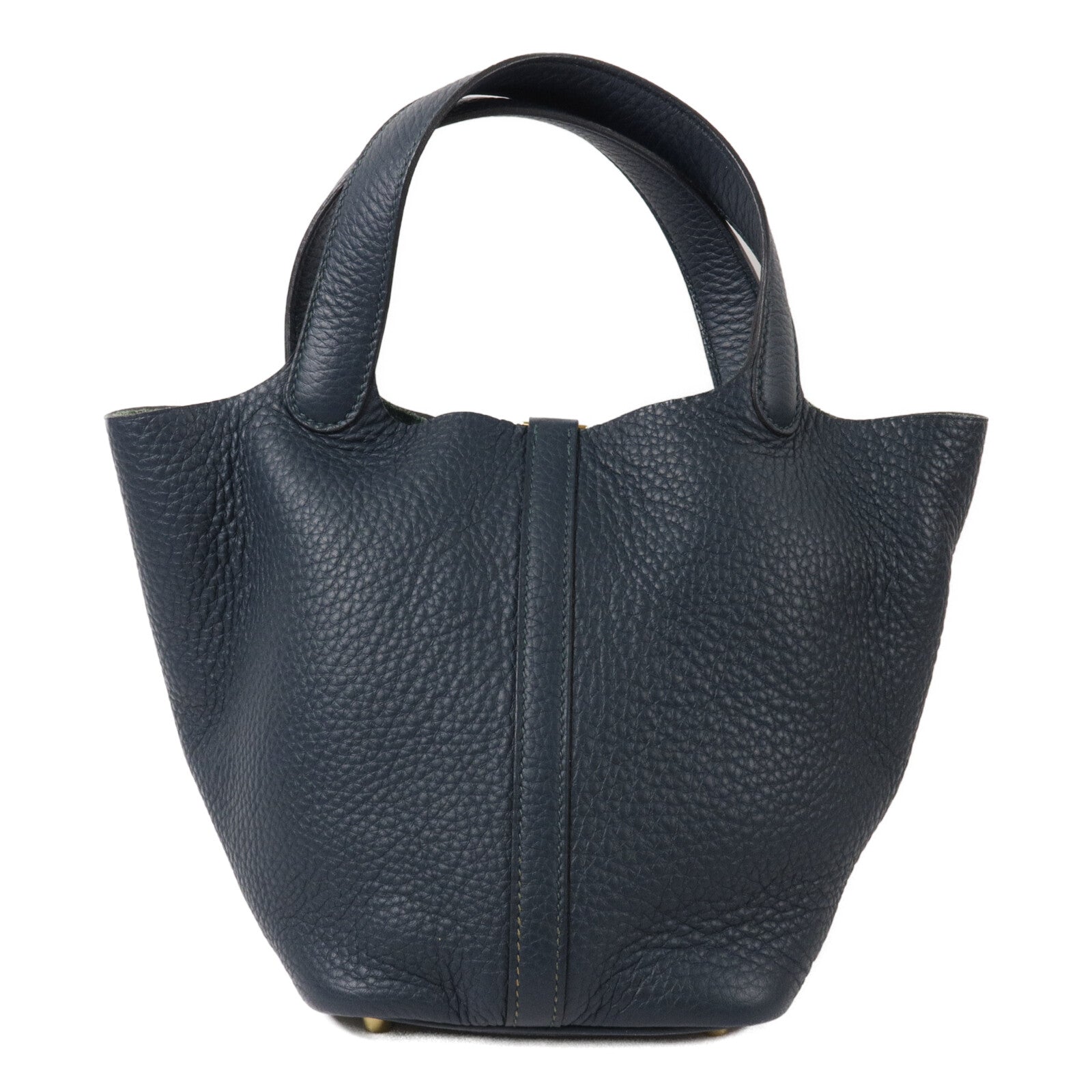 HERMES Clemence皮革Picotin PM手挽袋Vert Cypres