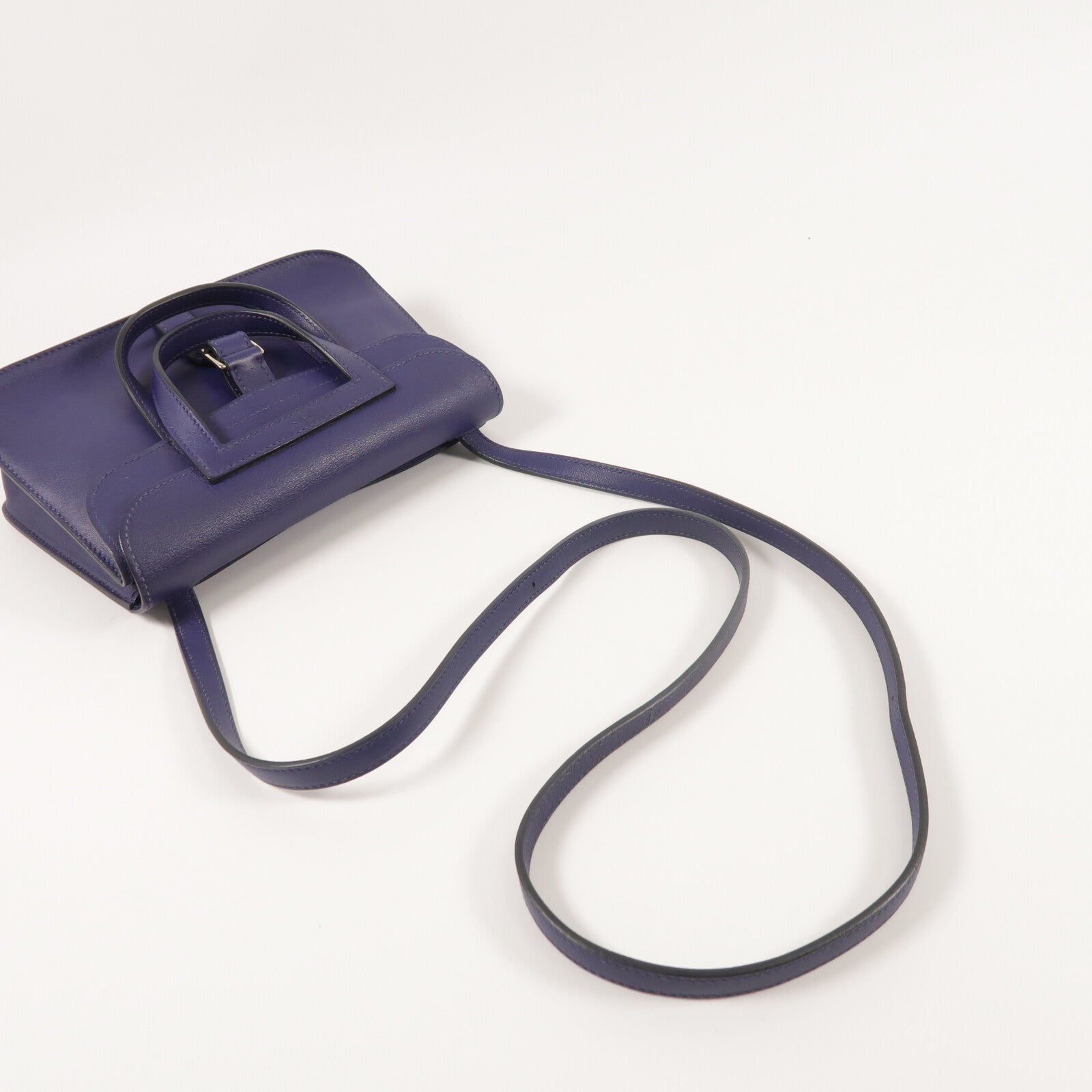 HERMES Swift皮革Mini Halzan手挽肩背兩用袋Bleu Encre